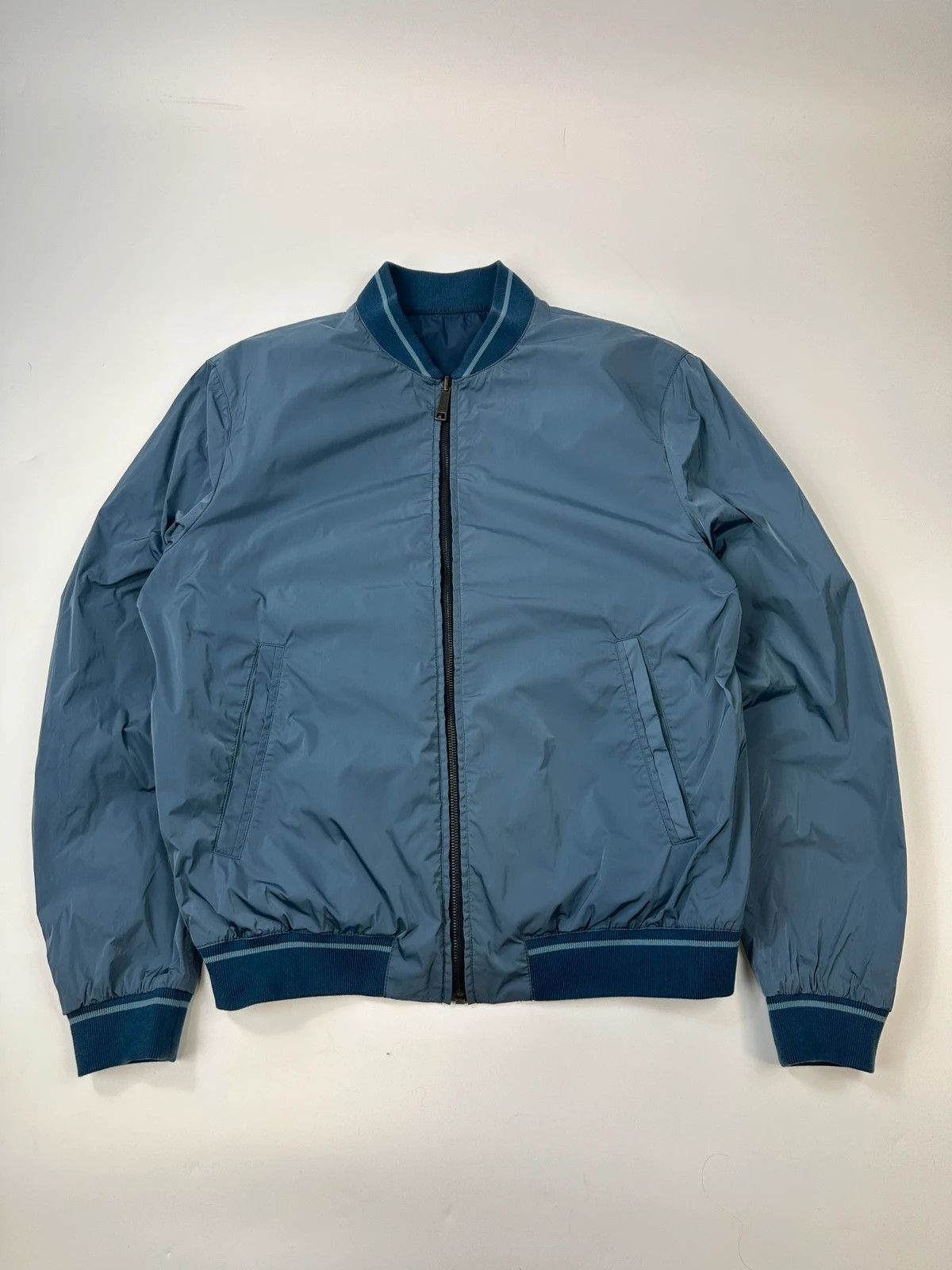 Prada Prada Milano FW2014 Reversible Blue Nylon Bomber Jacket Size US L / EU 52-54 / 3 - 1 Thumbnail