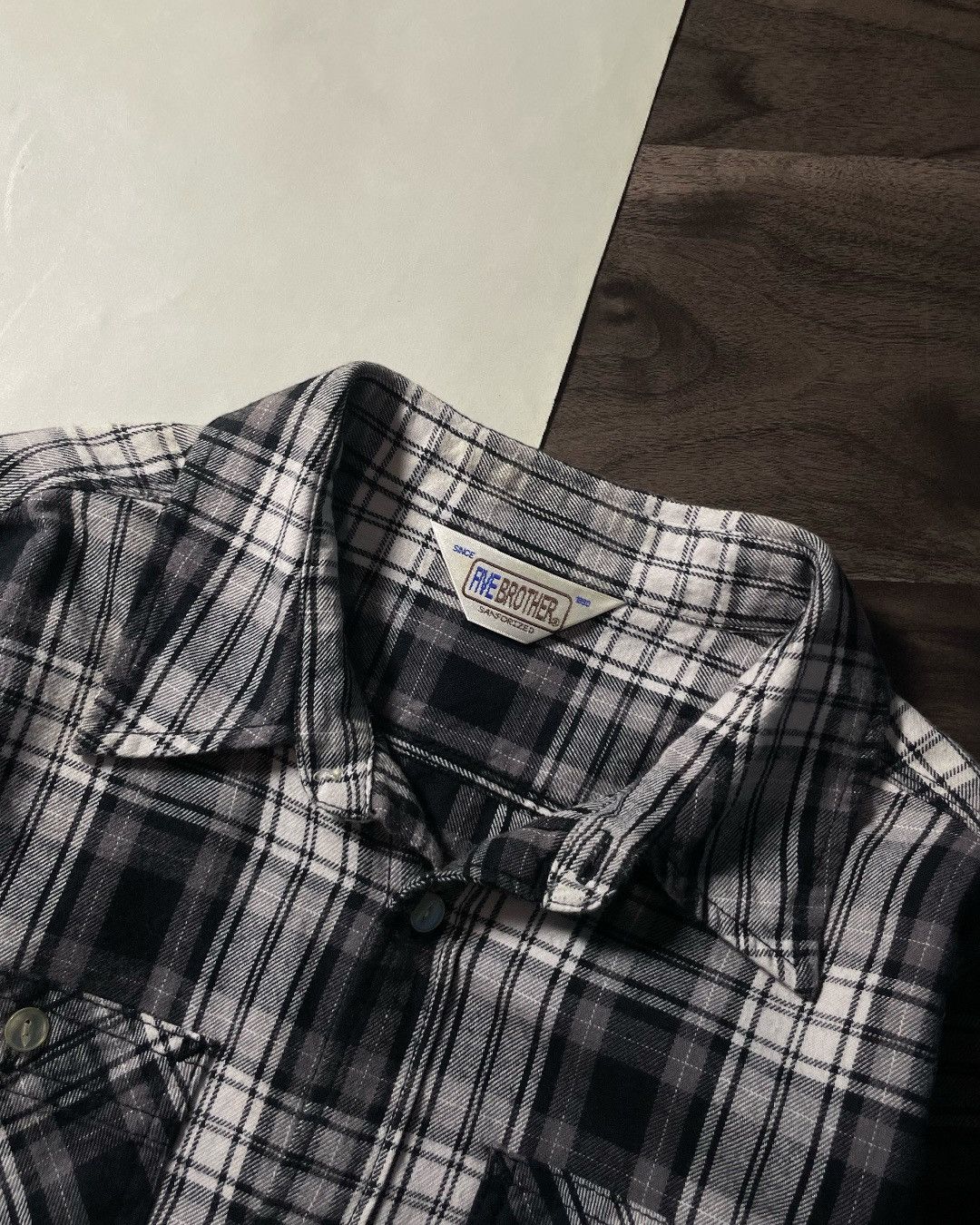 FiveBrother FLANNEL SHIRT DOUBLE POCKET FIVE BROTHER SIZE fit S Size US S / EU 44-46 / 1 - 5 Thumbnail
