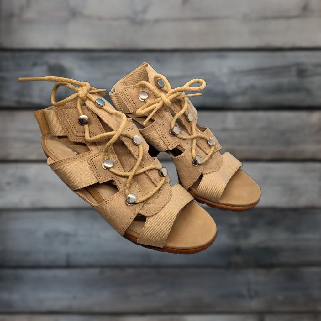 SOREL VINTAGE Sorel Women’s Sandal Kid Adult Size 9.5 Beige Suede Casual Summer Spring Fall Size US 7.5 / IT 37.5 - 1 Thumbnail