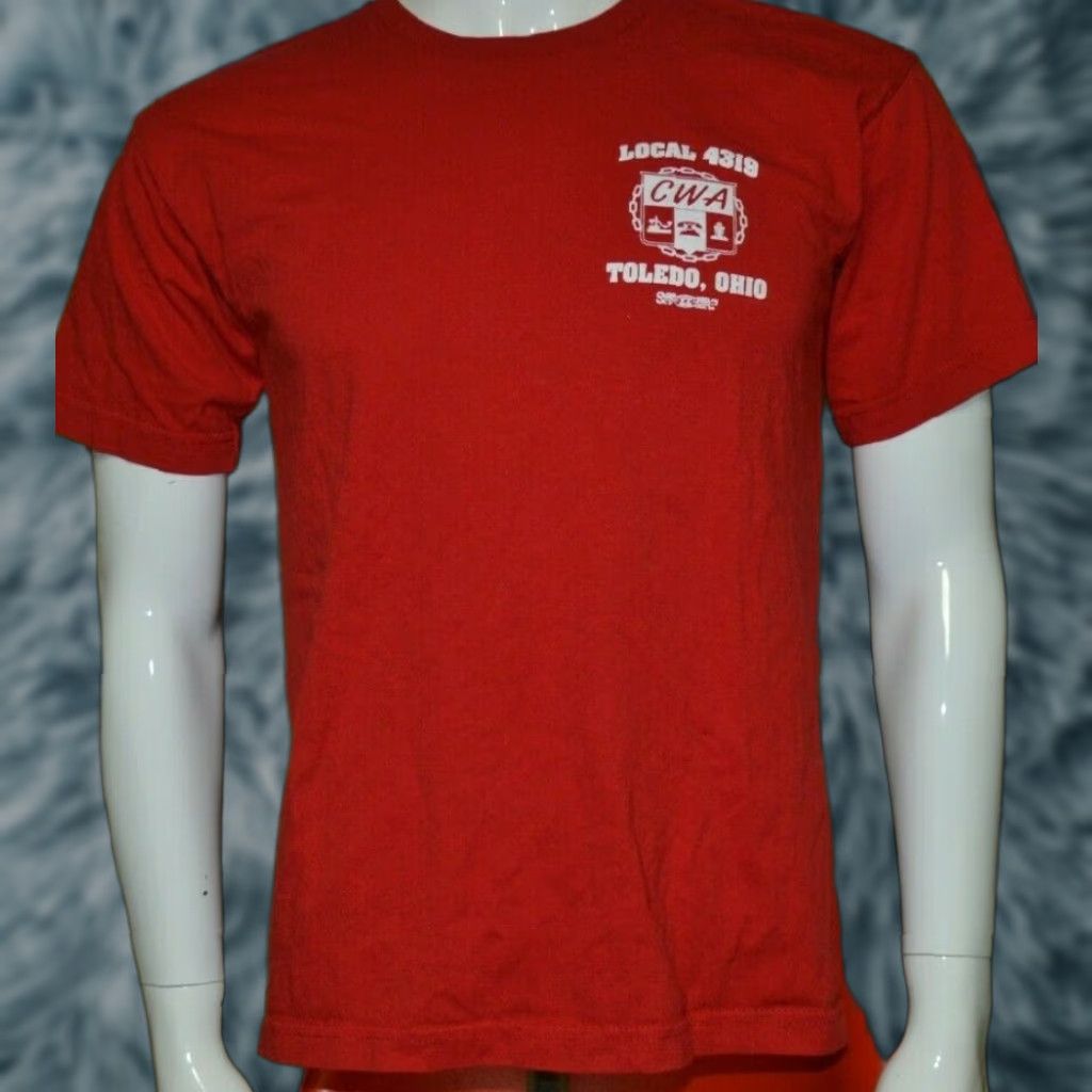 Vintage Bayside T-Shirt Adult M Red CWA Communications Workers Of America Union Pride Graphic Tee Unions Toledo OH 4319 Size US M / EU 48-50 / 2 - 1 Thumbnail