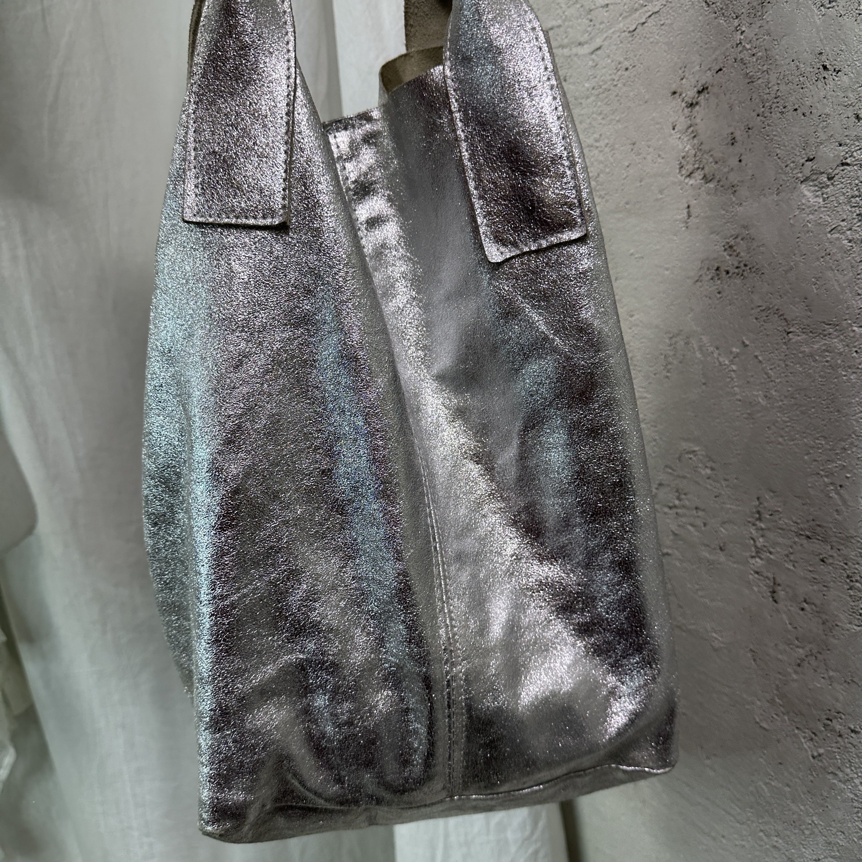Vintage Vintage Leather Silver Chrome Hobo Bag Y2K Size ONE SIZE - 6 Thumbnail