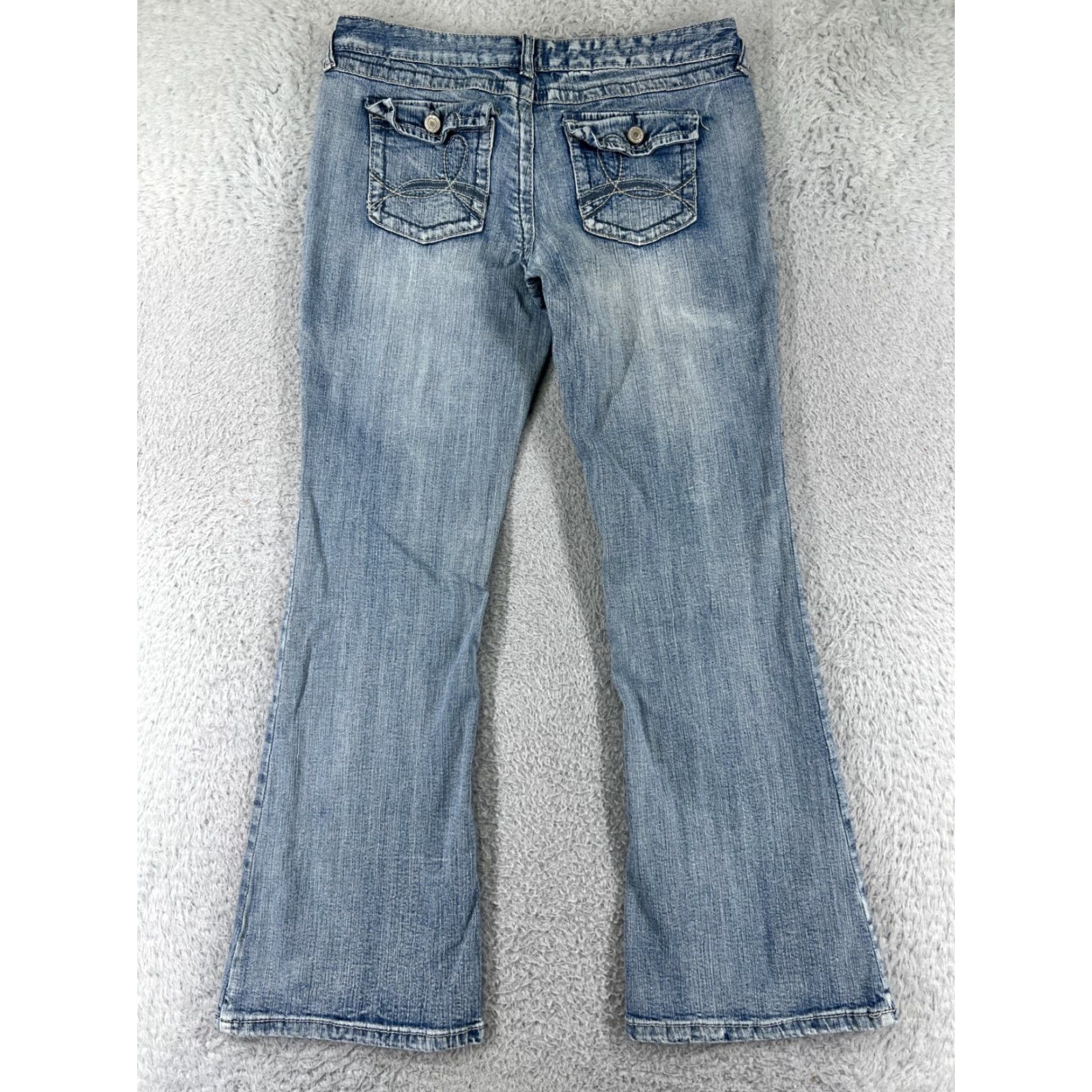 Vintage Rue21 Jeans Womens 9 Blue Denim Bootcut Mid Rise Cotton Blend Embellished Slim Pockets 5-Pocket Design Womens Mens? Size 30" / US 8 / IT 44 - 2 Thumbnail