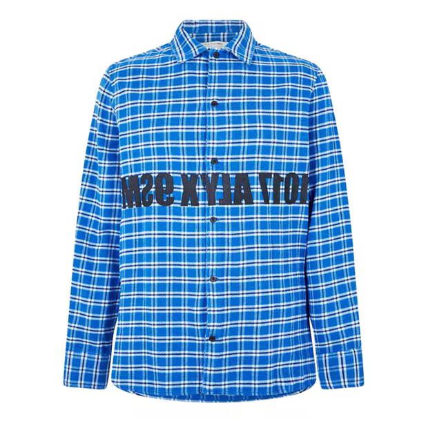 1017 ALYX 9SM o1g2r1mq0824 Logo Flannel Shirts in Blue Size US S / EU 44-46 / 1 - 1 Thumbnail