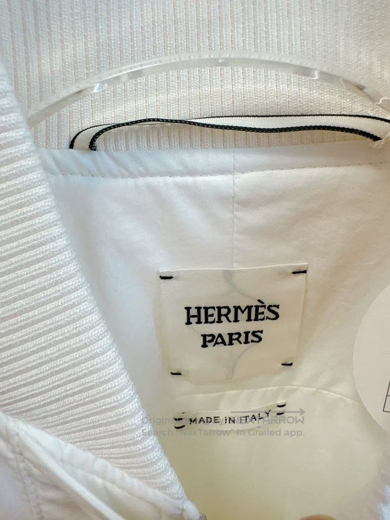 Hermes Hermes White Leather Jacket, Classic Style Size S / US 4 / IT 40 - 6 Thumbnail