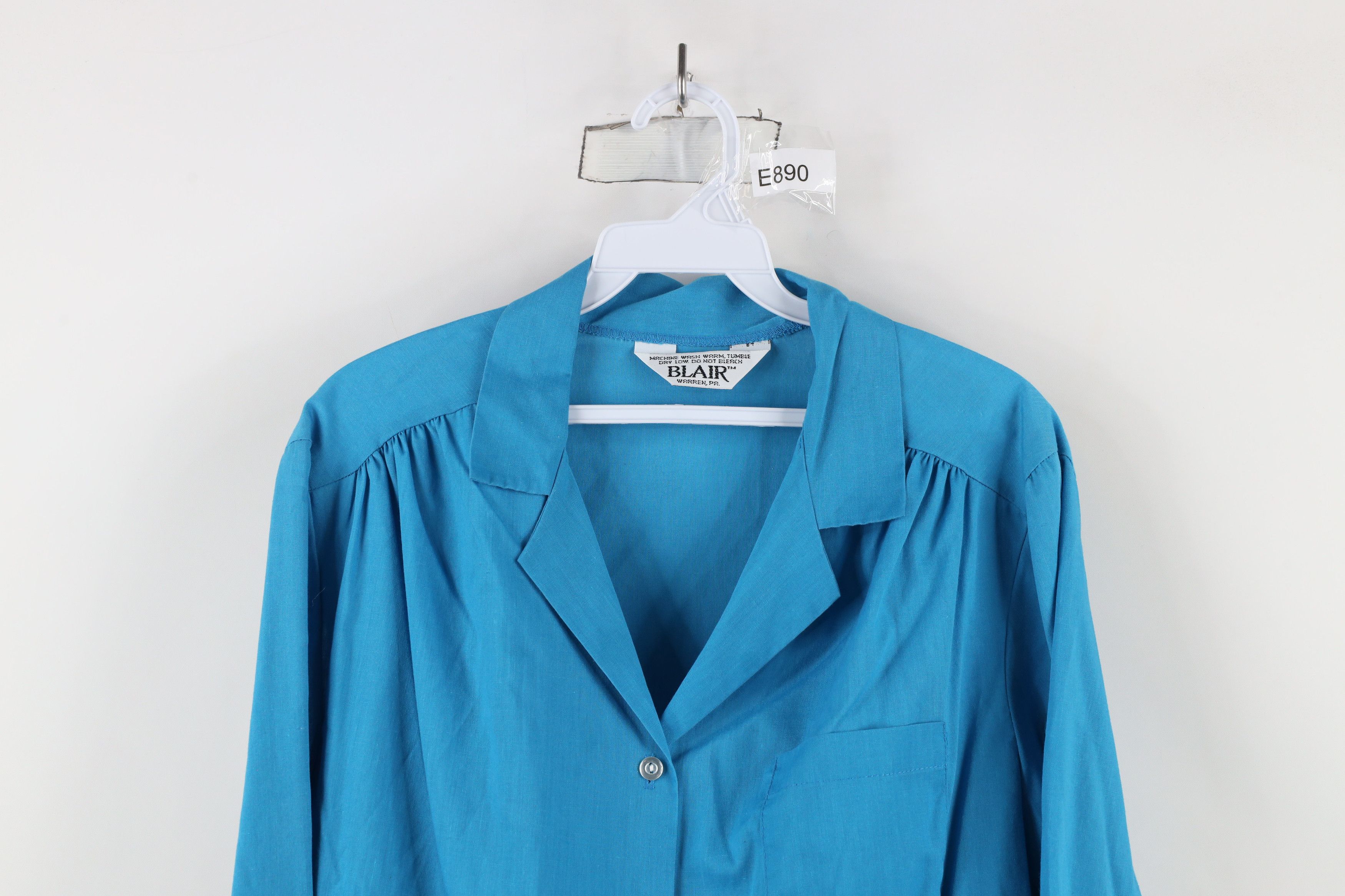 Vintage Vintage 90s Streetwear Long Sleeve Button Shirt Blue USA Size XL / US 12-14 / IT 48-50 - 2 Thumbnail