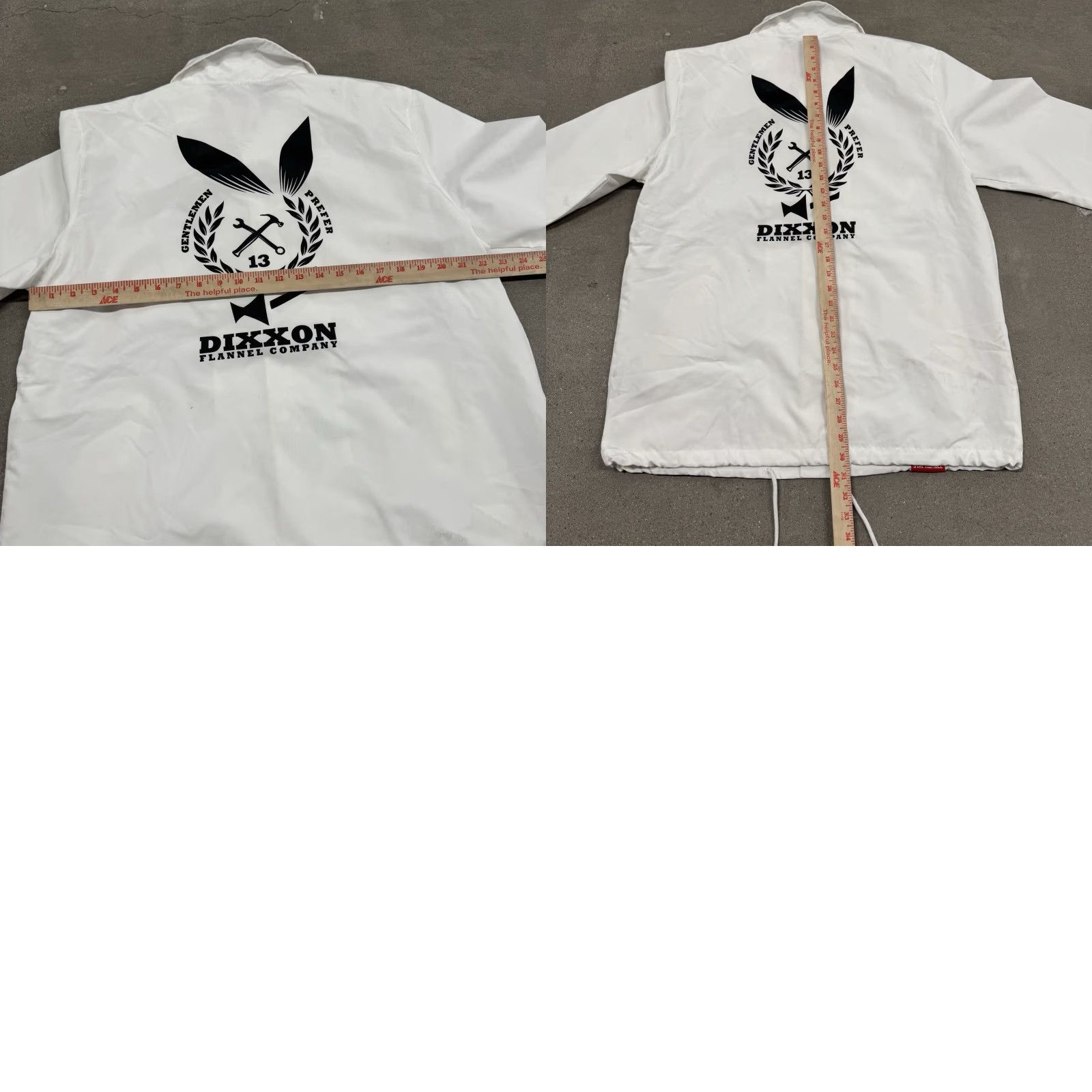 Vintage DIXXON Ground Up Custom Jacket WHITE Button Snap Windbreaker Mens L Size US L / EU 52-54 / 3 - 8 Thumbnail
