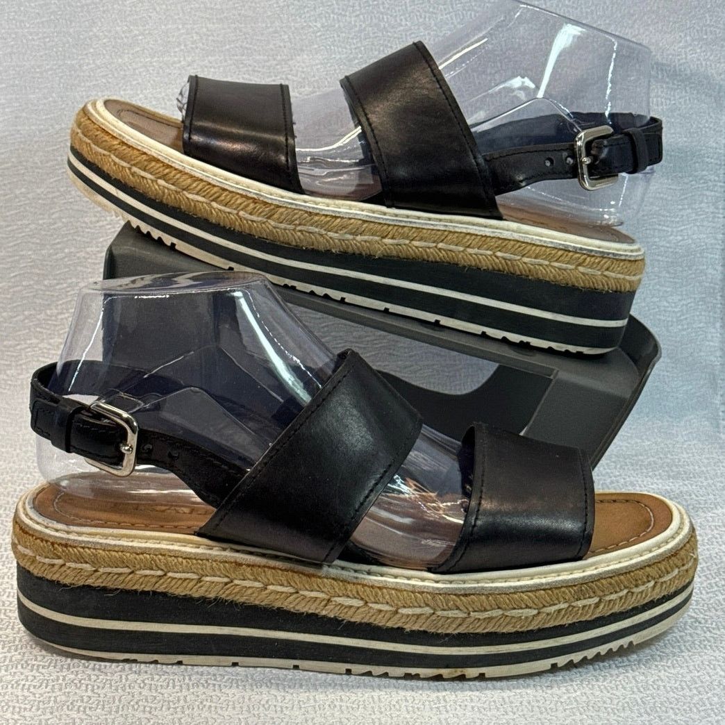 Prada Prada Black Espadrille Platform Sandals women sz 38.5 US 8 Size US 8 / IT 38 - 1 Thumbnail