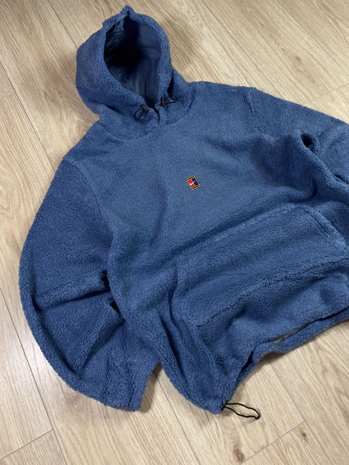 Nike × Vintage Vintage Nike Court Hoodie Center Logo Fleece Hoodie Y2K Boxy Size US M / EU 48-50 / 2 - 2 Thumbnail