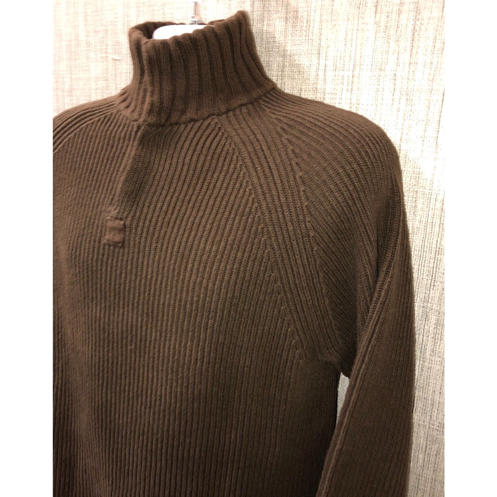Lucky Brand VINTAGE Lucky Brand Men's Sweater 1/4 Button Up Long Sleeve Cotton Size XL Brown Size US XL / EU 56 / 4 - 2 Thumbnail
