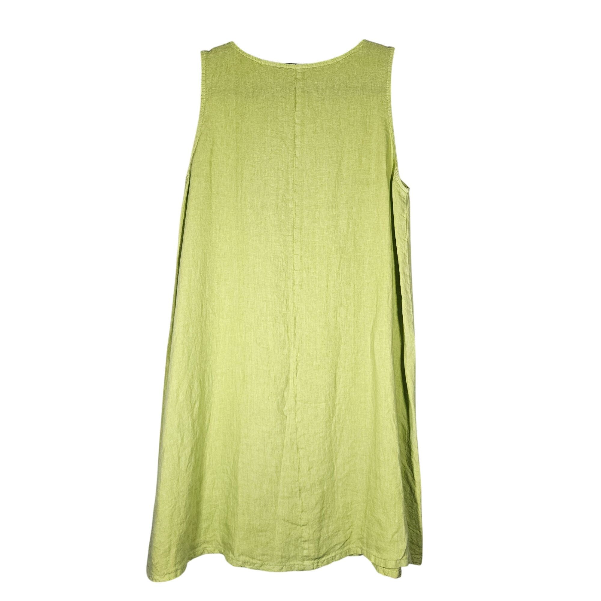 Other Pure Match Woman Lime Green Dress M Minimalist Linen Resort Size M / US 6-8 / IT 42-44 - 4 Thumbnail