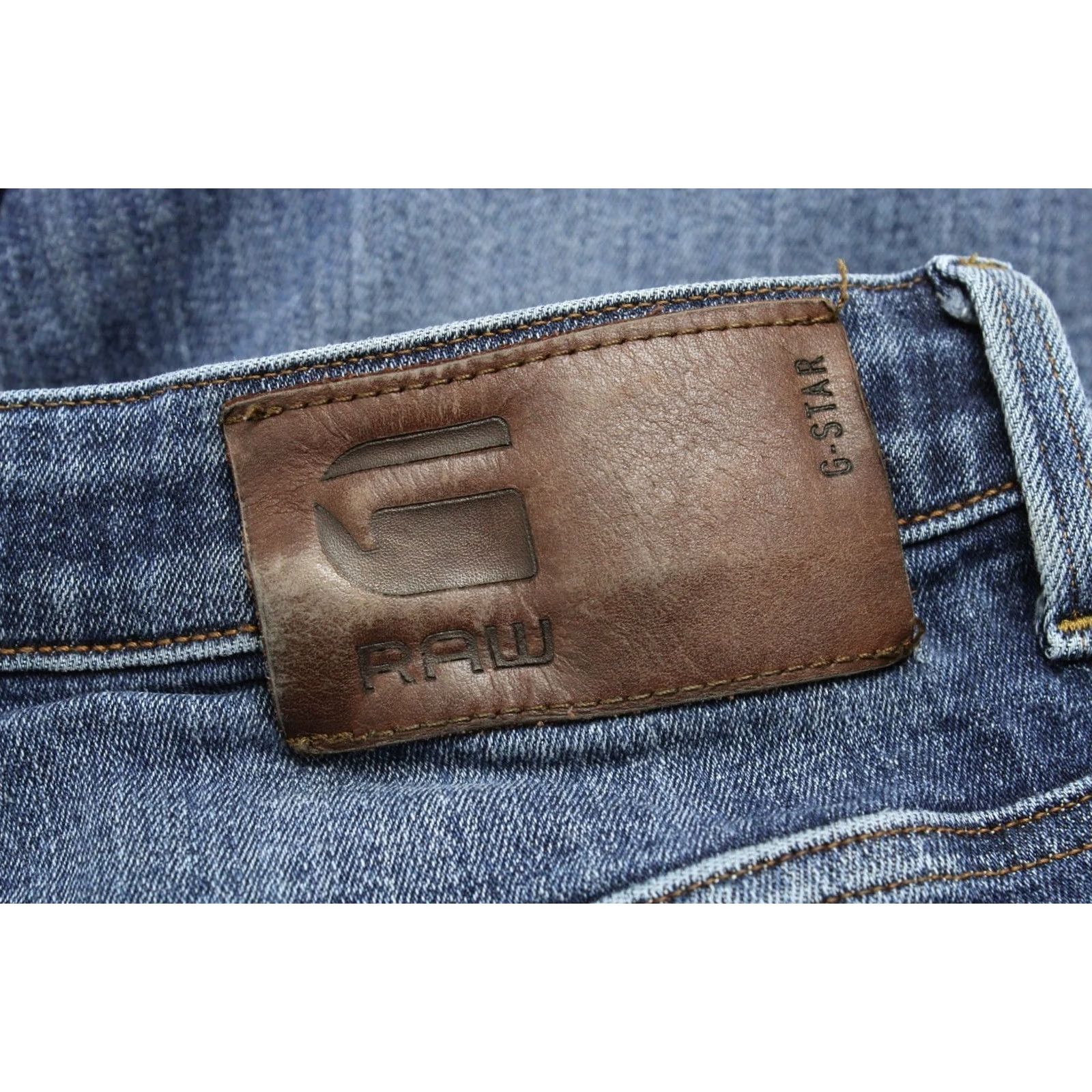 G-Star G-STAR 3301 Slim Jeans Men's W34/L31 Button Fly Faded Whiskers Blue Denim Size US 34 / EU 50 - 7 Thumbnail