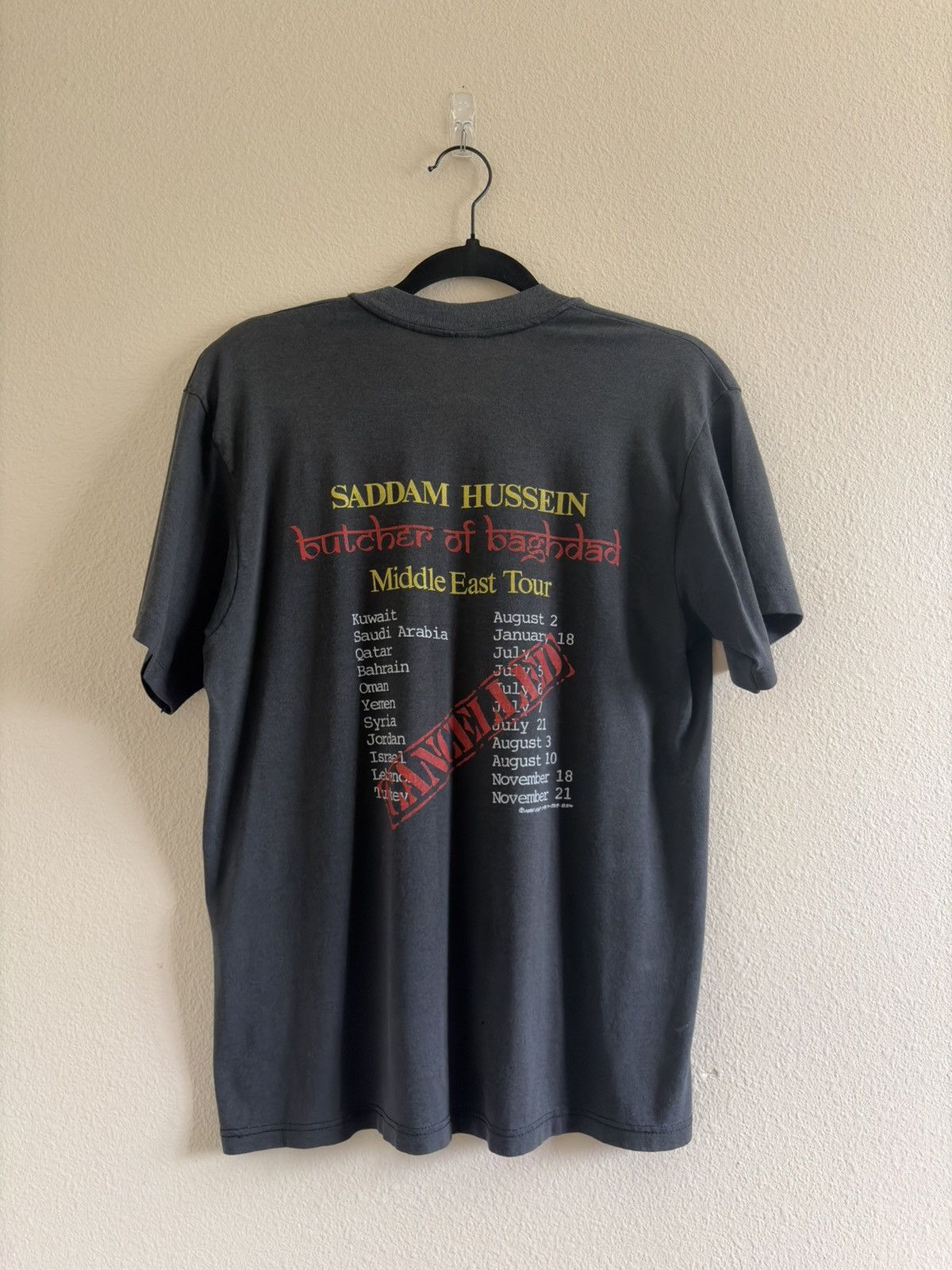 Vintage Faded Vintage 1991 Saddam Hussein Tour/Desert Storm Tee Size US L / EU 52-54 / 3 - 2 Thumbnail
