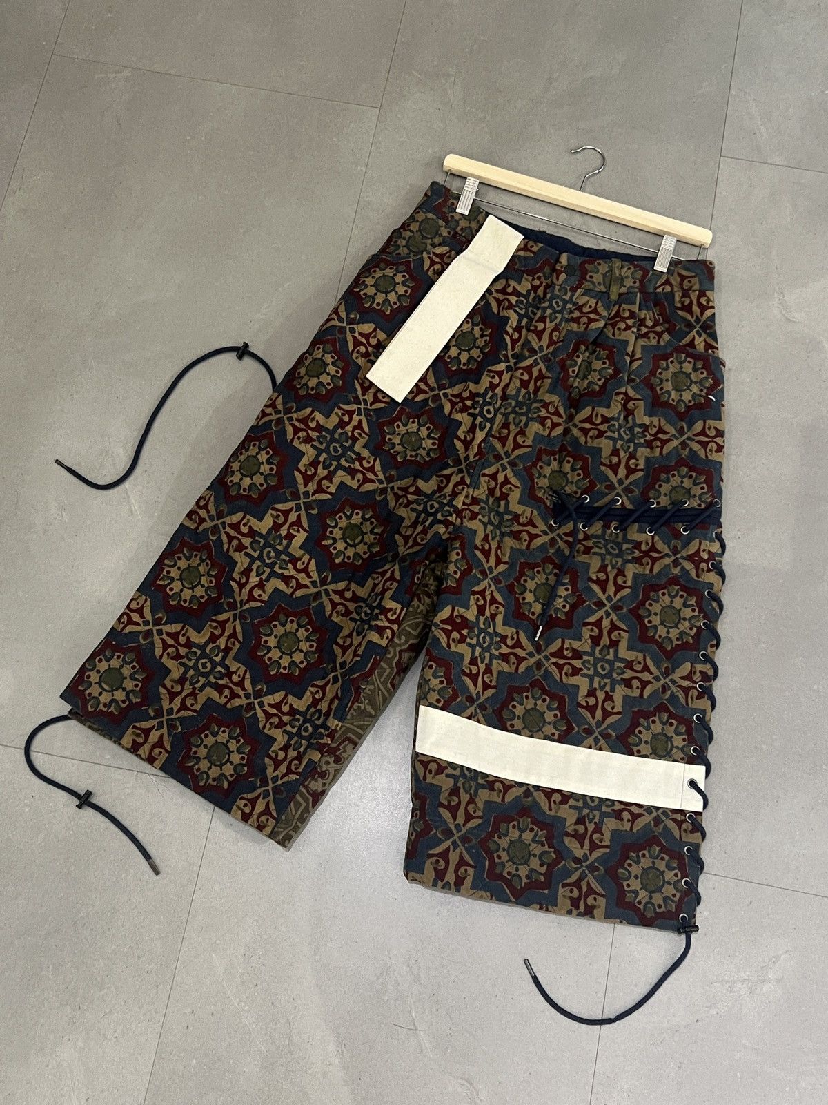 AW17 Craig Green Runway Tapestry Laced Quilted Pants