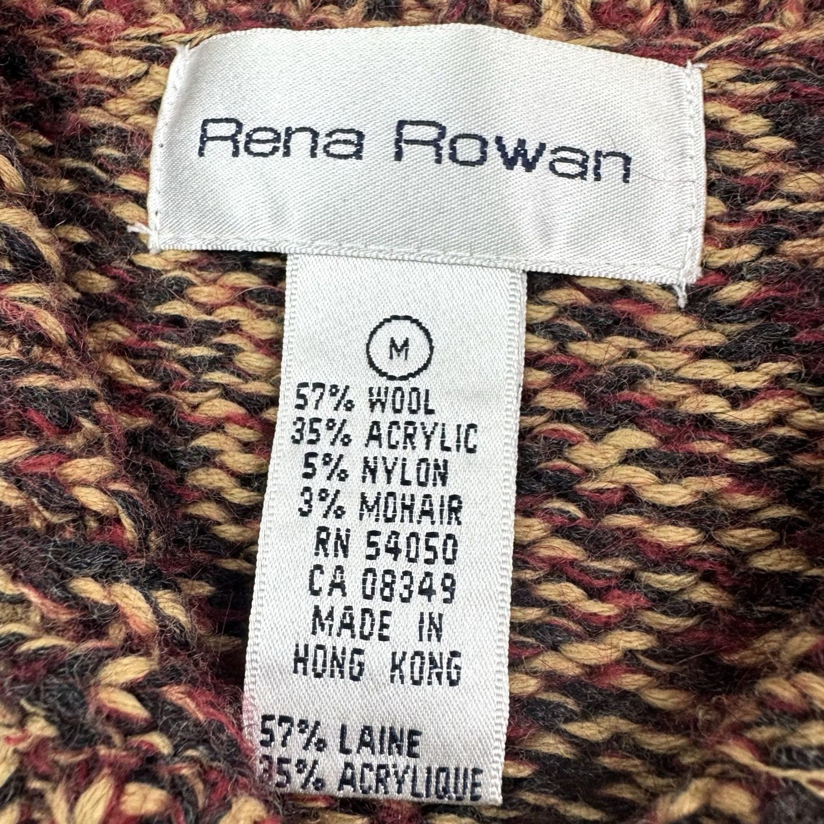 Vintage VINTAGE Rena Rowan Sweater Womens Medium Knit Wool Blend Collar Red 80s 90s Size M / US 6-8 / IT 42-44 - 2 Thumbnail