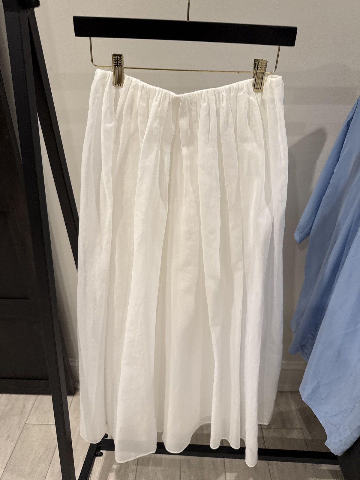 Brunello Cucinelli Draped crinkled cotton-blend poplin maxi skirt Size 27" / US 4 / IT 40 - 1 Thumbnail