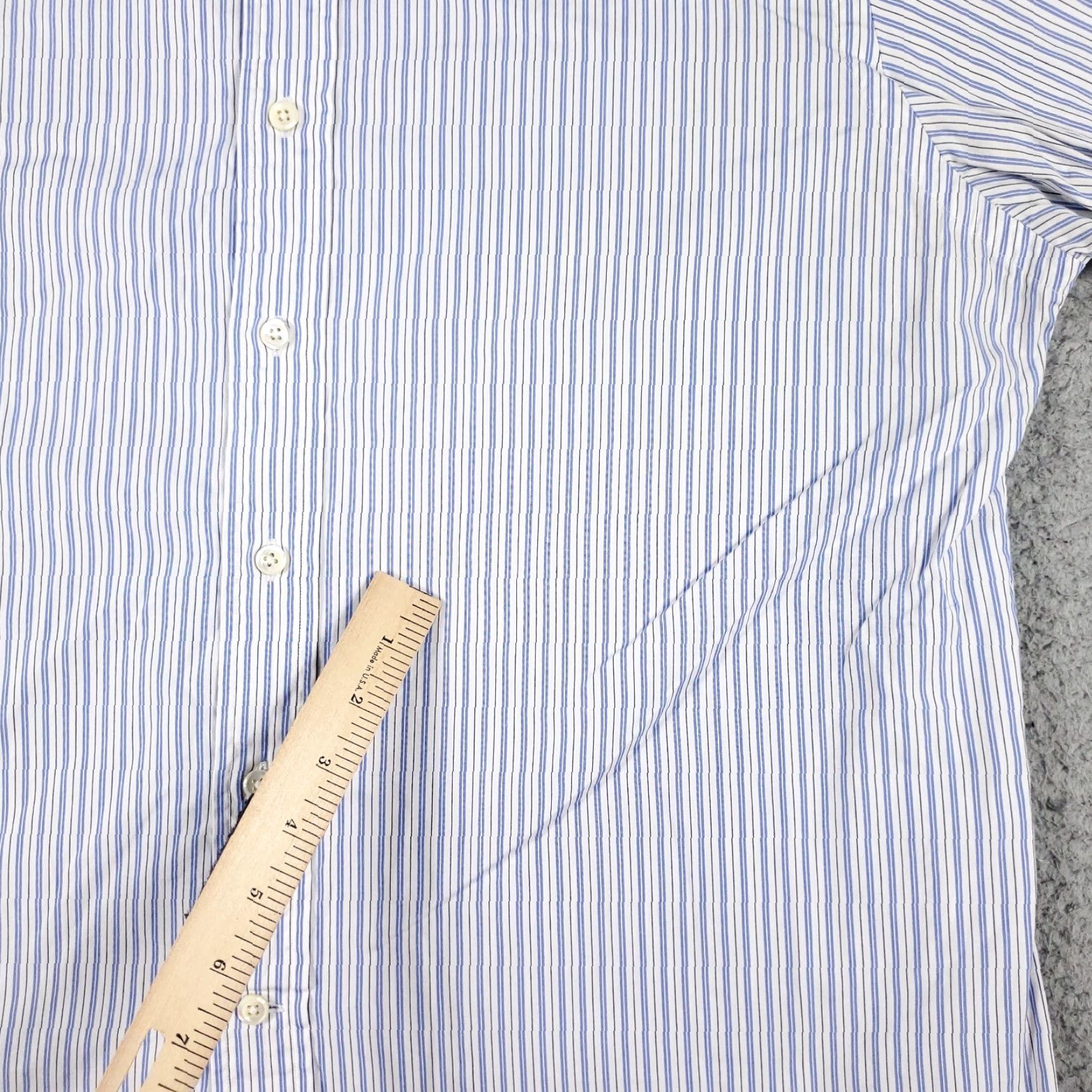 Ralph Lauren Ralph Lauren Shirt Mens 17 Blue Striped Dress Button-Down Long Sleeve 17 Dress Shirt Blue Mens Regular 90s American Classic Modern Size 46R - 5 Thumbnail
