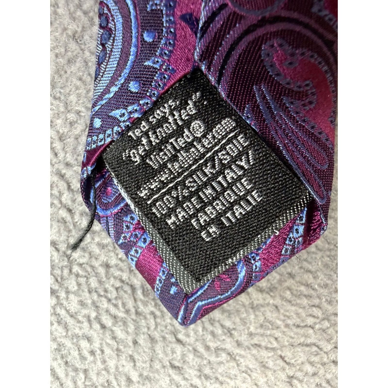 Ted Baker Ted Baker Tie Purple Paisley Silk Italy Neck Tie Men XS? Size ONE SIZE - 2 Thumbnail