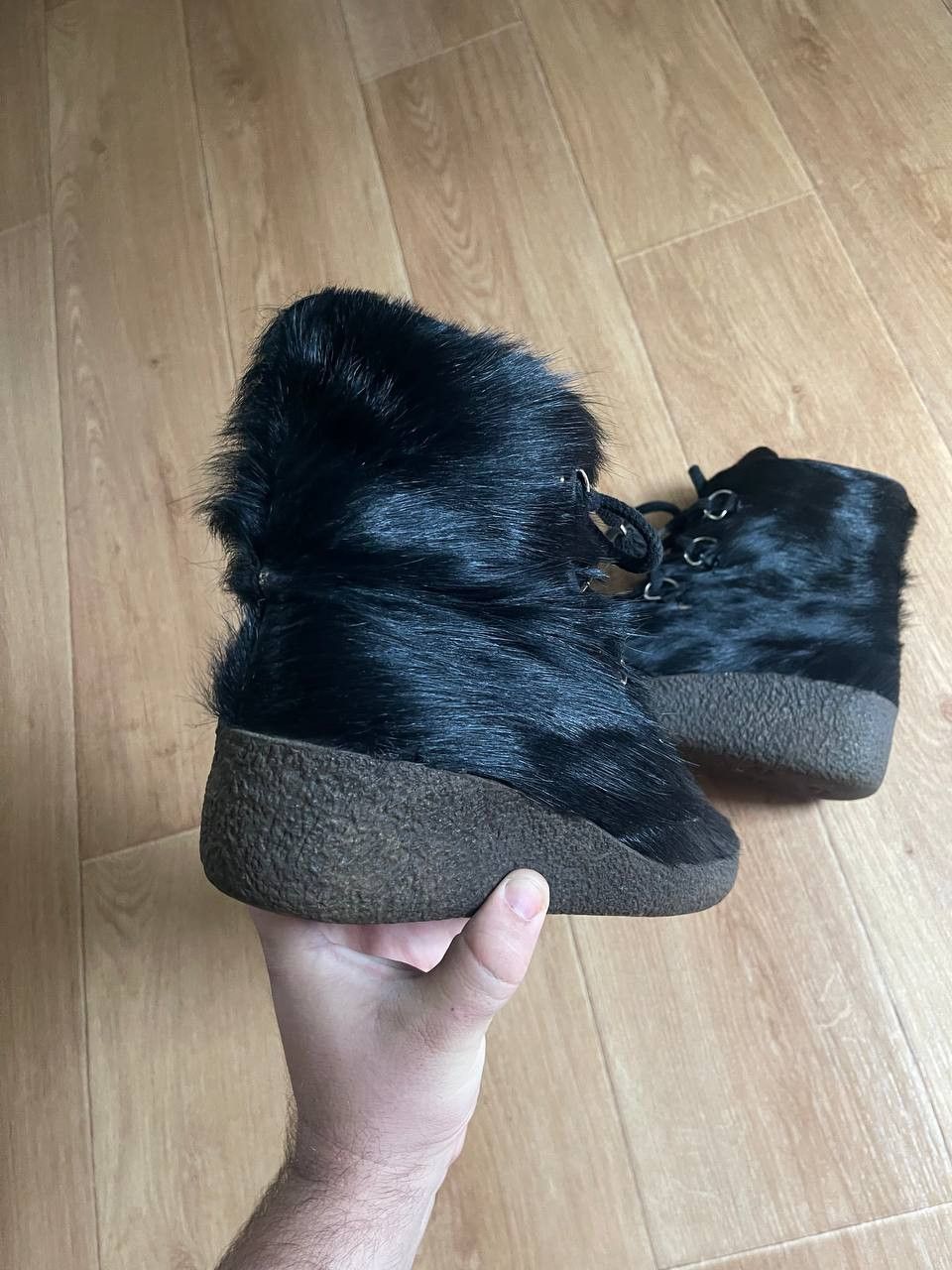 Genuine Leather × Japanese Brand × Vintage Genuine Fur Winter Boots Size US 9 / IT 39 - 2 Thumbnail