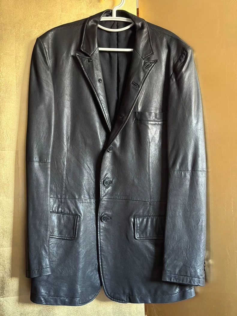 Yohji Yamamoto Yohji Yamamoto Yohji Yamamoto Leather Blazer 2010AW-2507 Size US M / EU 48-50 / 2 - 1 Thumbnail