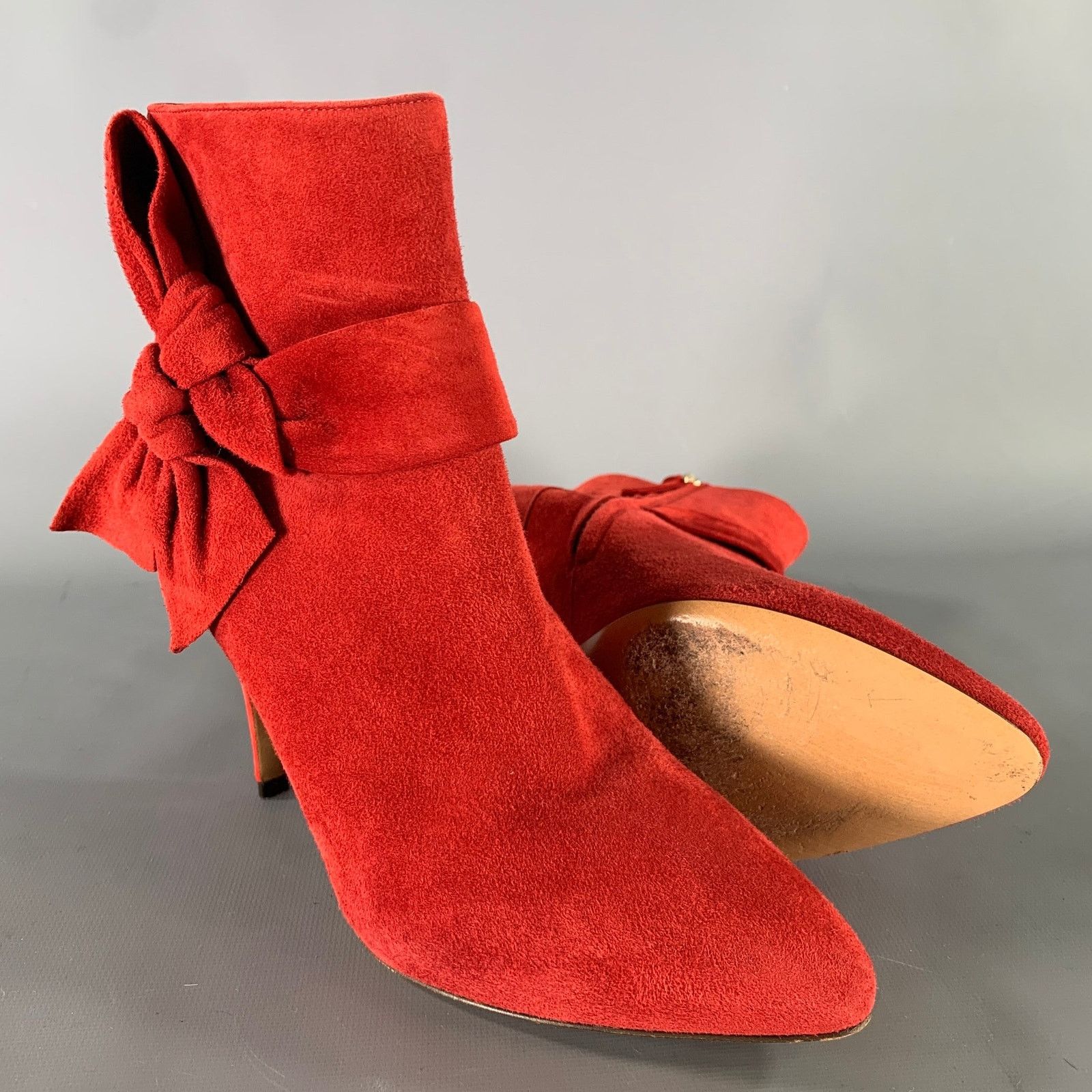Valentino VALENTINO Size 9.5 Red Suede Suede Boots Size US 9.5 / IT 39.5 - 5 Thumbnail