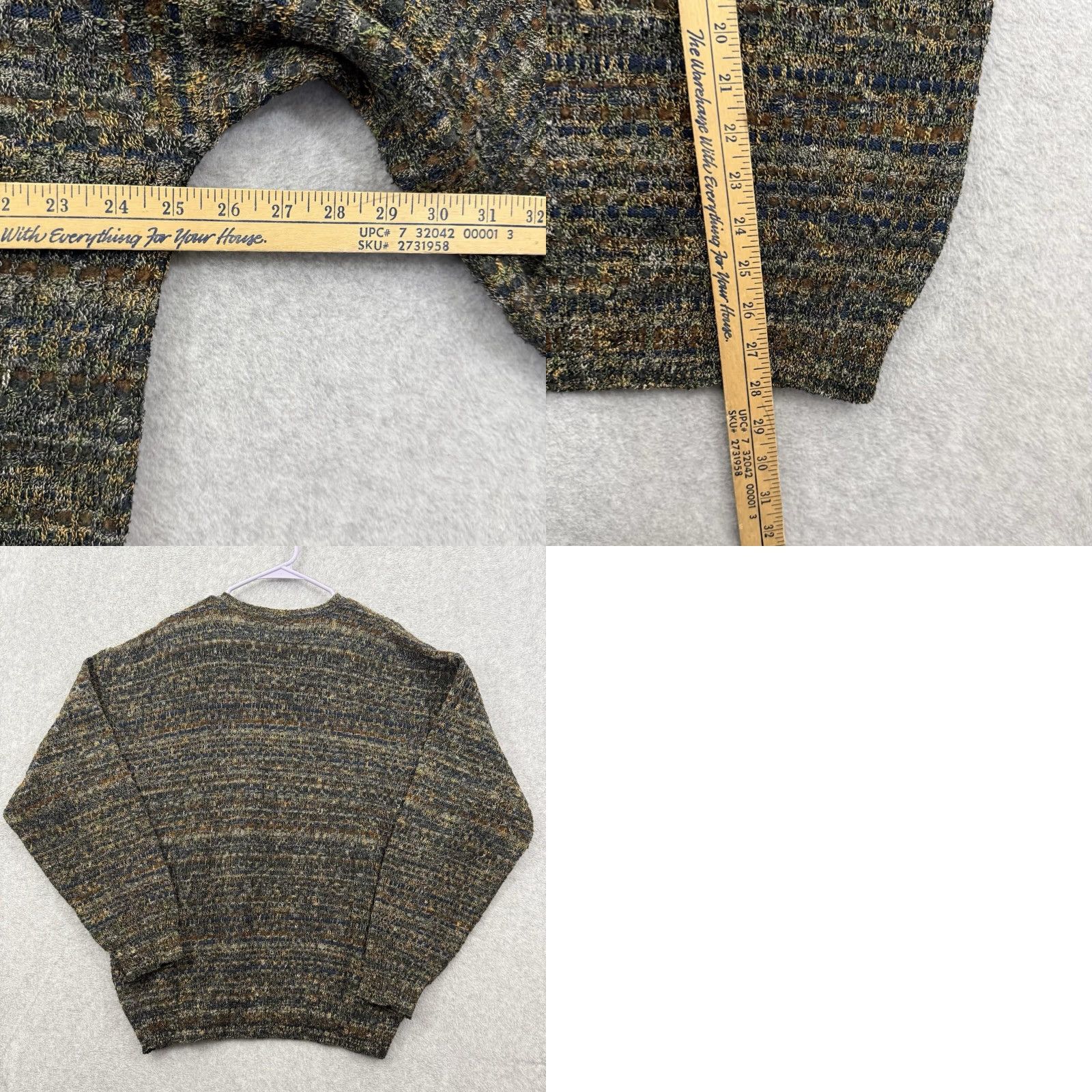 Vintage VINTAGE Jhane Barnes Sweater Men L Brown Textured Wool Rayon V Neck Grandpa Core Japan Size US L / EU 52-54 / 3 - 8 Thumbnail