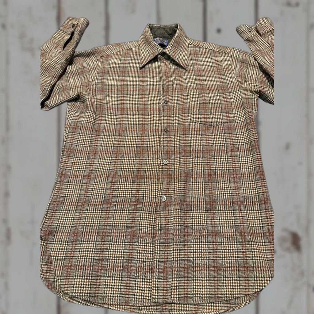 Pendleton VINTAGE Pendleton Board Shirt Men Brown Plaid Wool Flannel Made In USA Size M Size US M / EU 48-50 / 2 - 1 Thumbnail