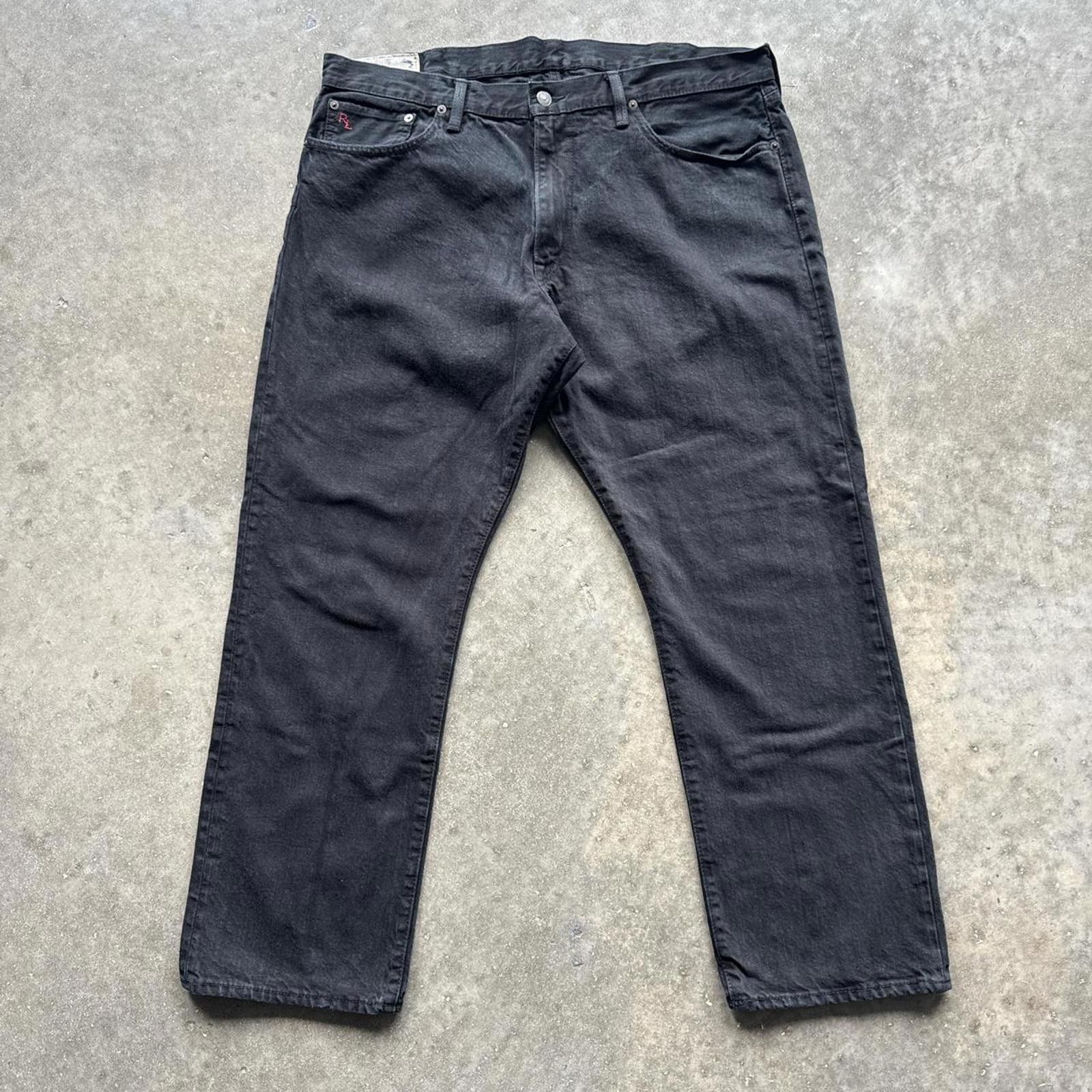 Levi's Polo Ralph Lauren Black Jeans With Red Embroidery Pocket Hit Size US 38 / EU 54 - 1 Thumbnail
