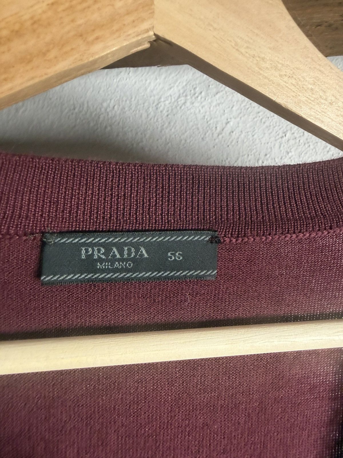Prada Luxury Prada Milano Burgundy Wool Silk Cardigan Size 56 Size US XL / EU 56 / 4 - 2 Thumbnail