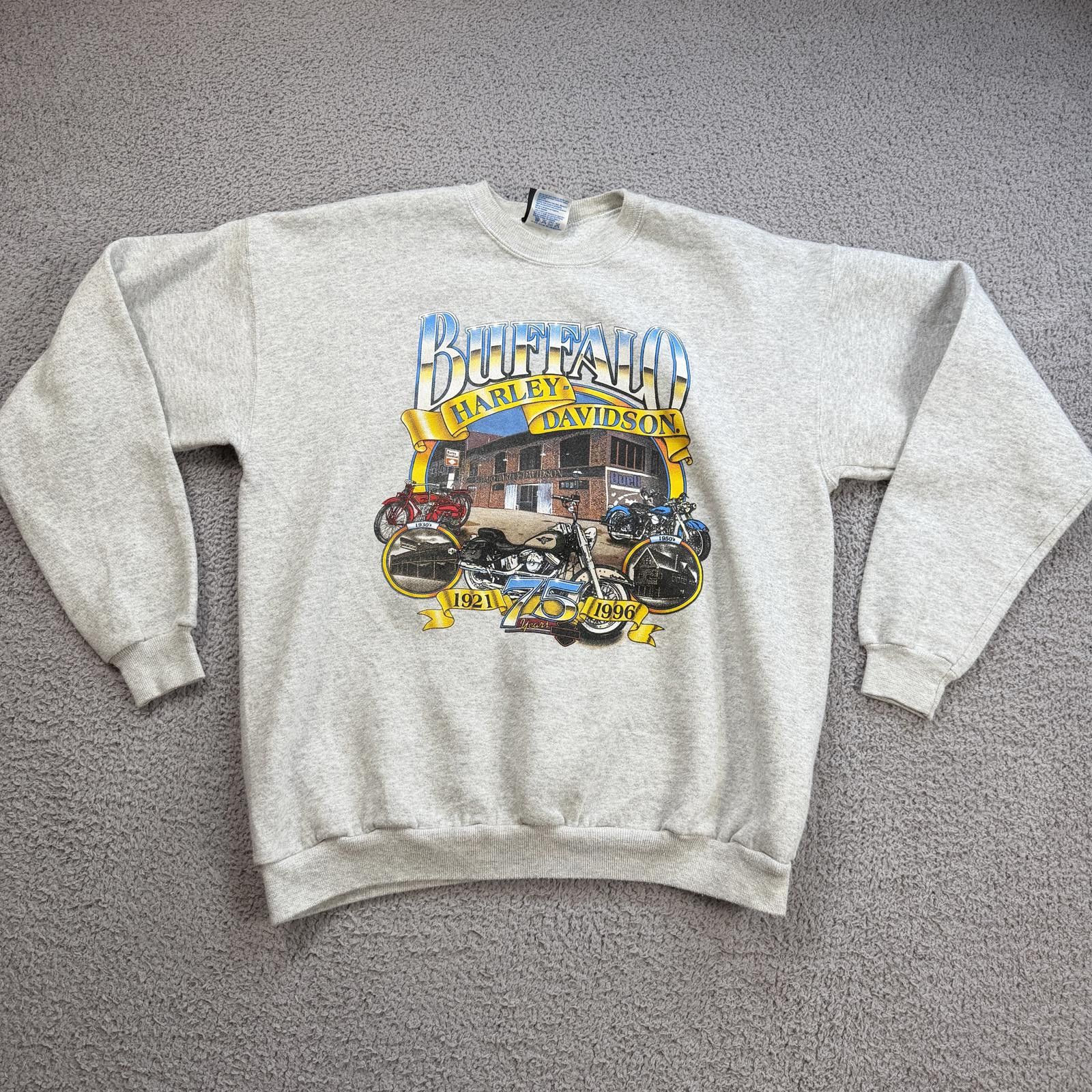 Harley Davidson Vintage 1996 Harley Davidson Buffalo Crewneck Sweatshirt XL Size US XL / EU 56 / 4 - 1 Thumbnail