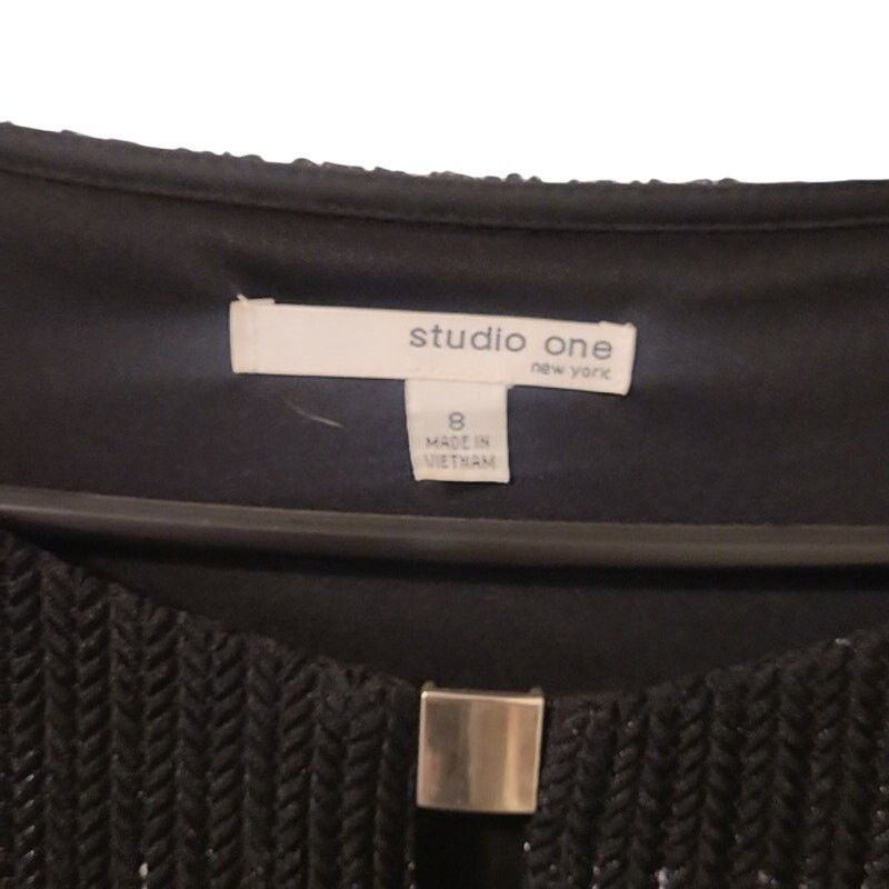 Other Studio One Black Dress Size 8 Midi Style with 3/4 Sleeves Size M / US 6-8 / IT 42-44 - 5 Thumbnail