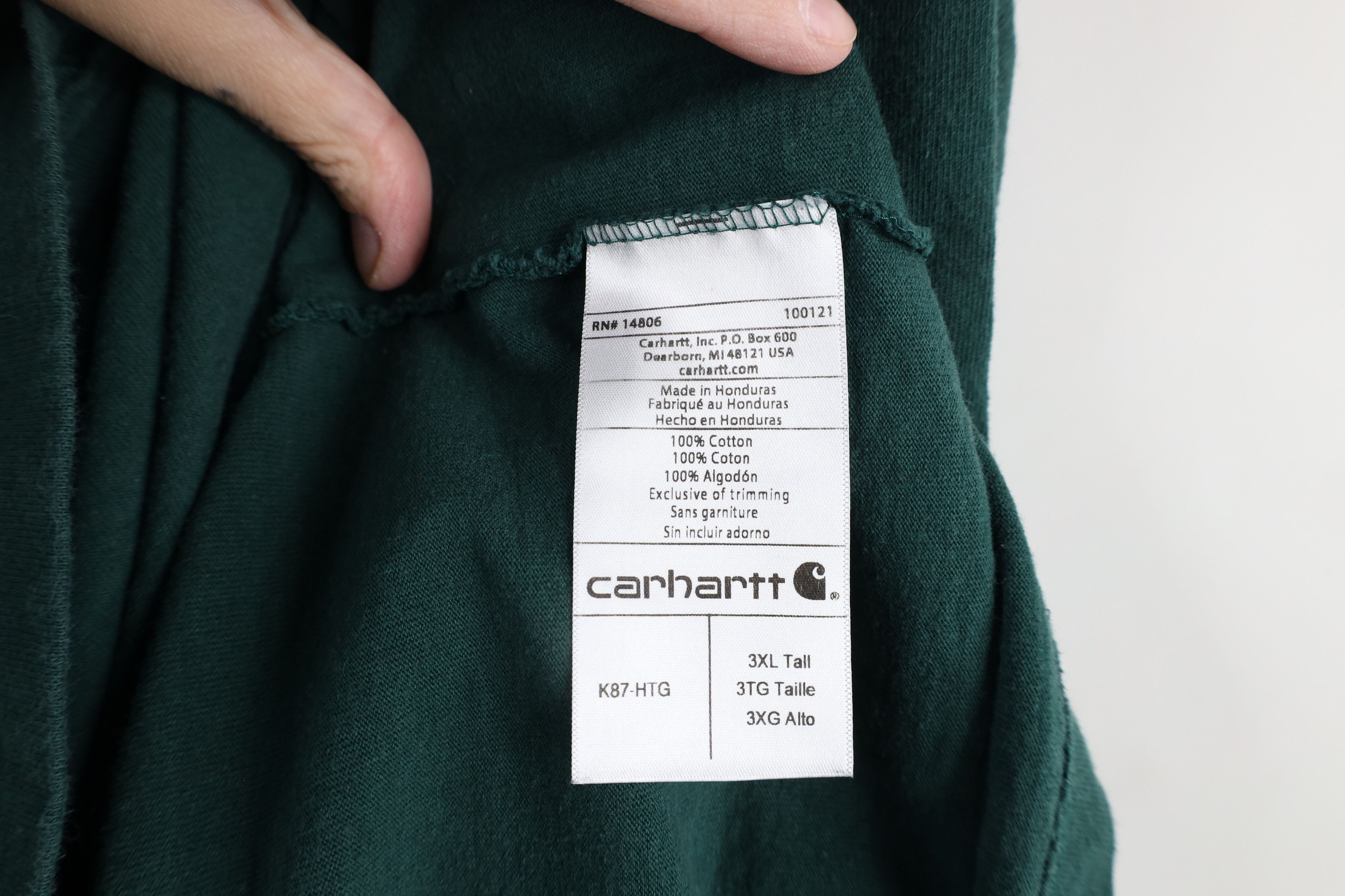 Carhartt × Vintage Vintage Carhartt Heavyweight Pocket T-Shirt Green Cotton Size US XXL / EU 58 / 5 - 8 Thumbnail