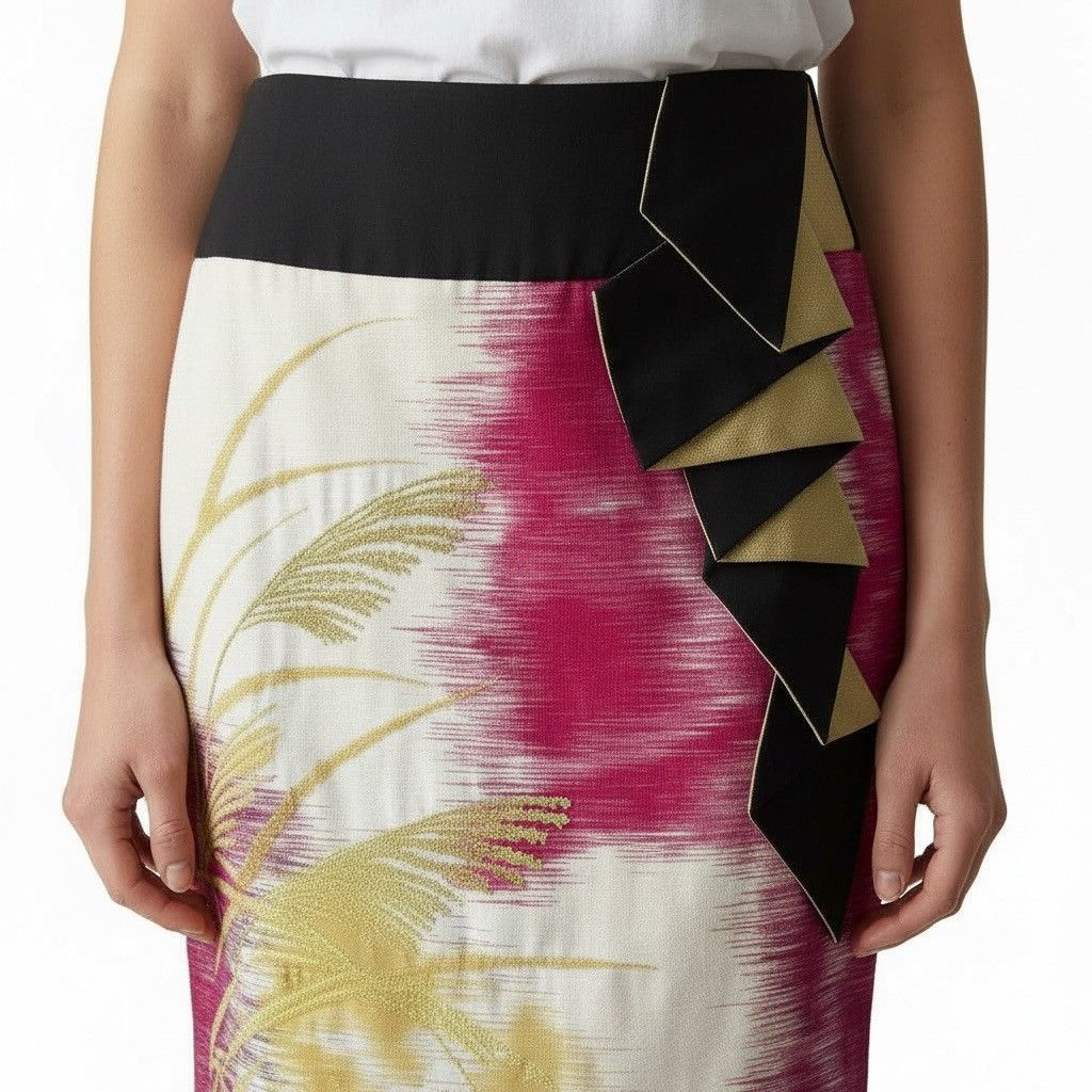 Anthropologie Anthropologie Floreat Origami Jacquard Cotton Skirt sz.4 Size 27" / US 4 / IT 40 - 2 Thumbnail