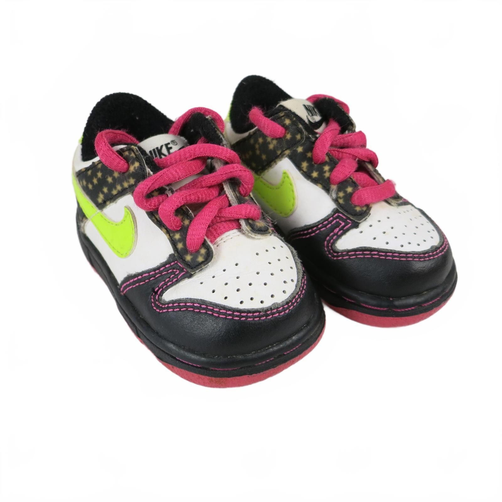 Nike Infant 2C Nike Dunk Low Volt Pink Stars Safari Shoes Size US 5 / EU 37 - 1 Thumbnail