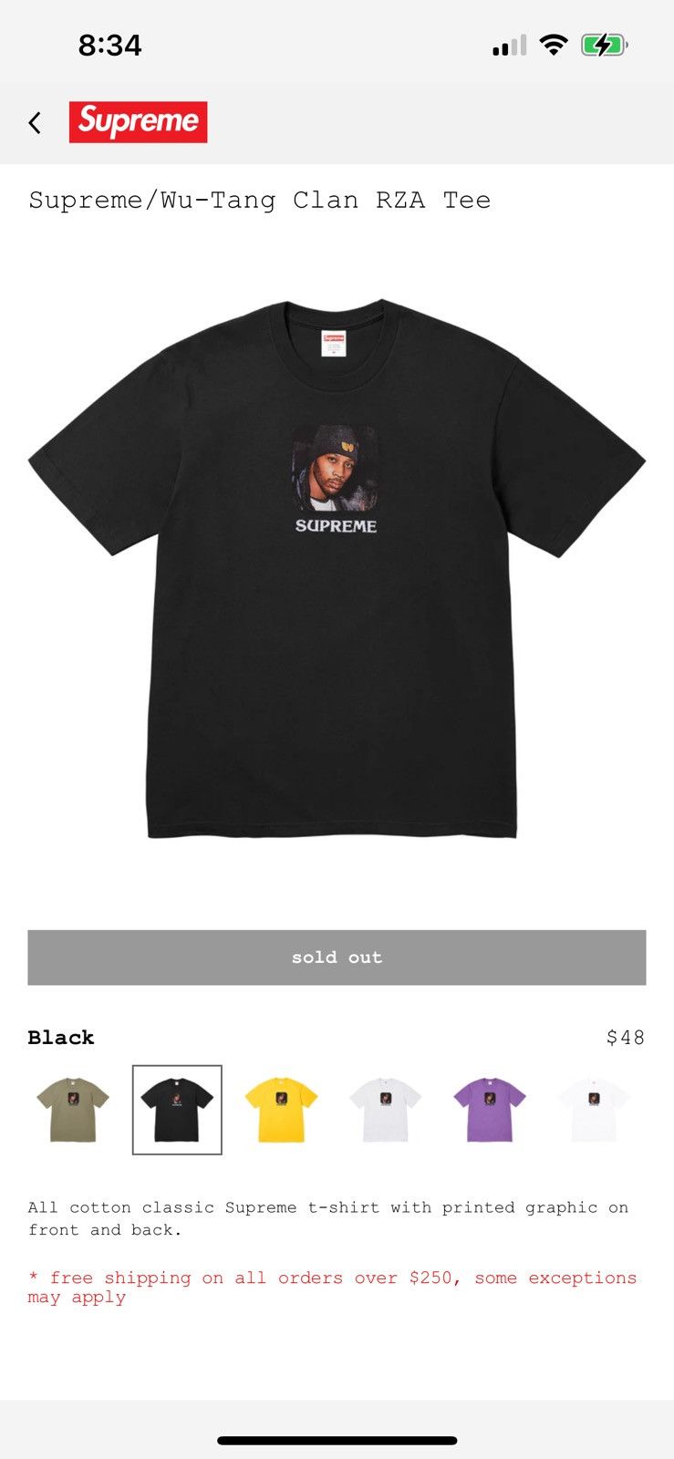 Supreme Supreme/Wu-Tang Clan RZA Tee Size US XL / EU 56 / 4 - 1 Preview