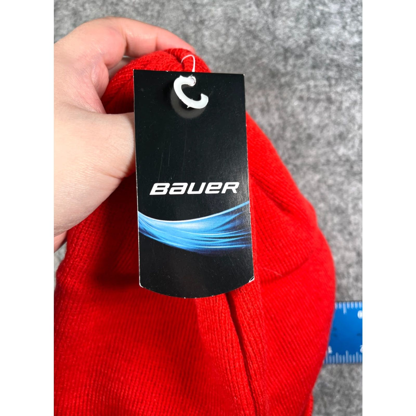 Vintage Bauer Beanie Hat Adult One Size Red Acrylic Knit Cuffed NEW Size ONE SIZE - 4 Thumbnail