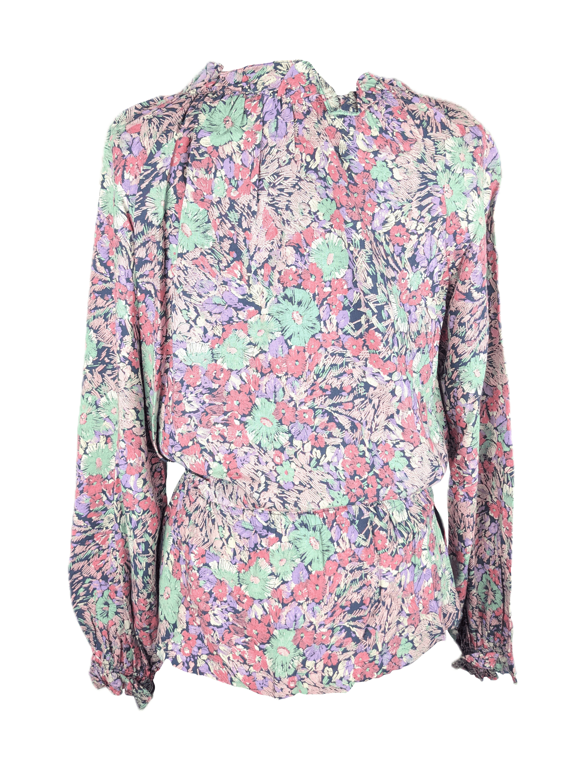 Vintage 1970's Pink Floral Top Size S / US 4 / IT 40 - 7 Thumbnail