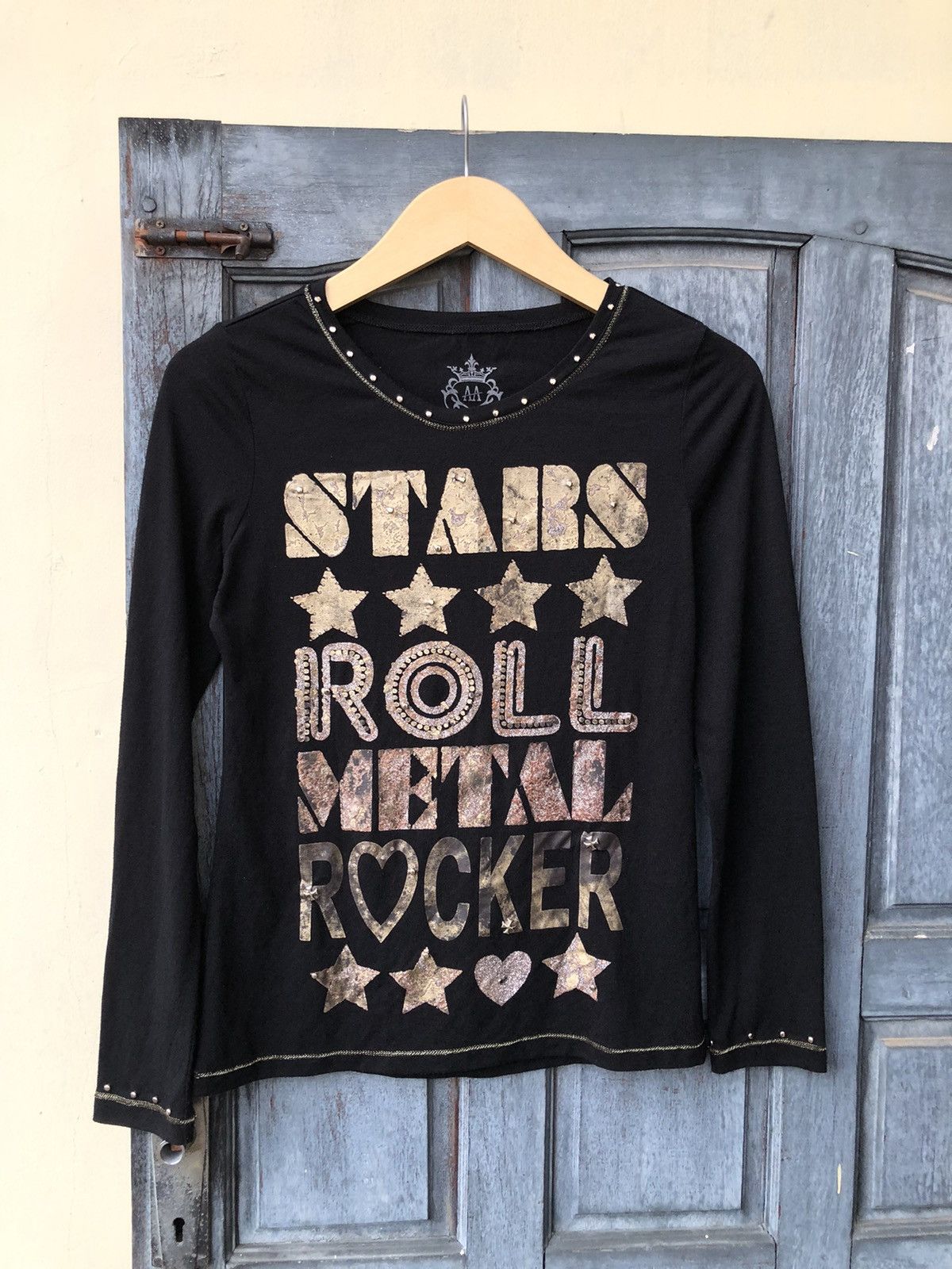 If Six Was Nine Japanese Studded Stars Roll Metal Rocker Poem Badass Style Size M / US 6-8 / IT 42-44 - 1 Thumbnail