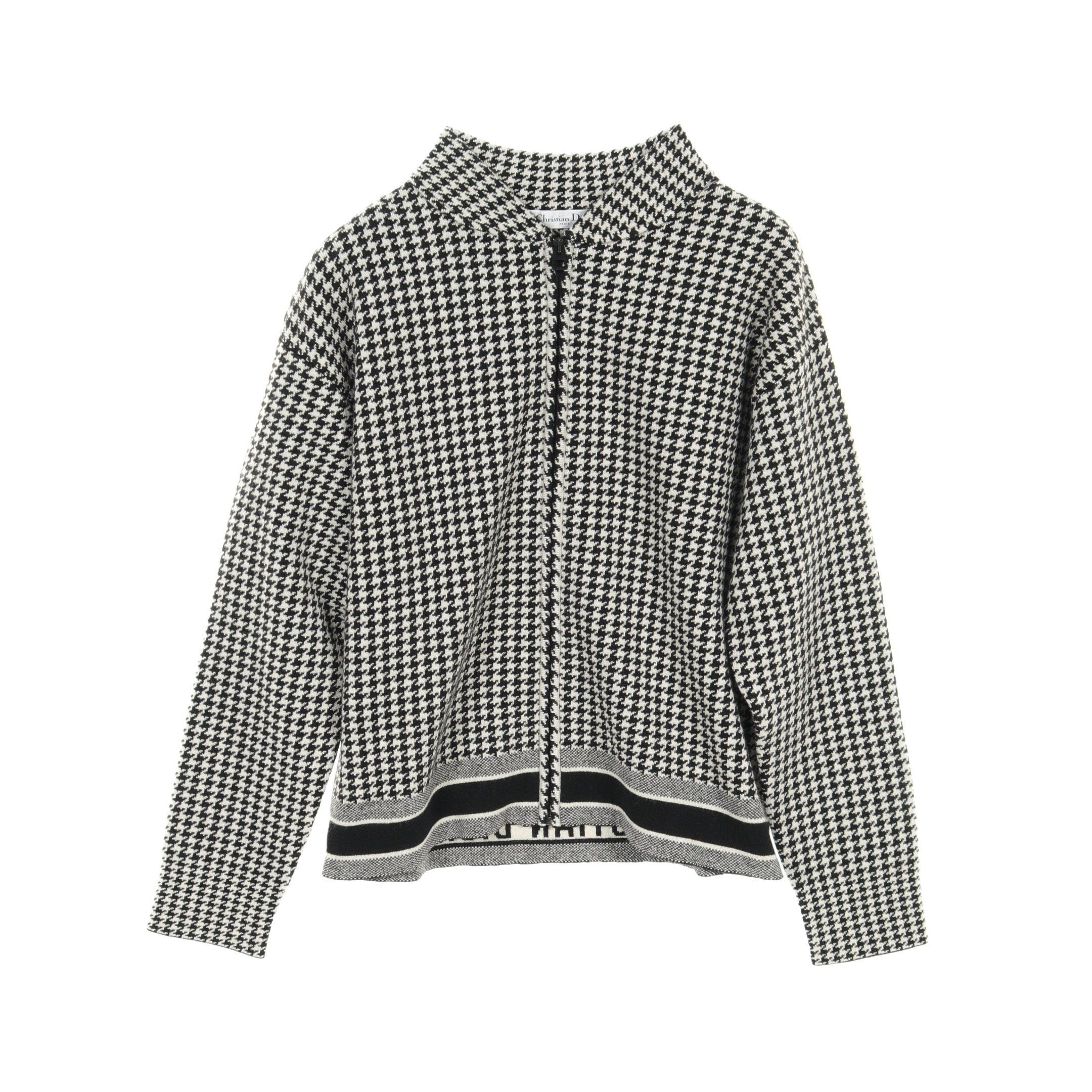 Dior Dior Jacket Houndstooth Cashmere Black White Zip Up Size ONE SIZE - 1 Thumbnail