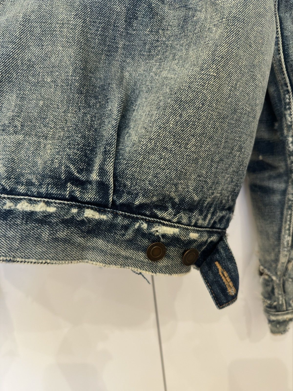 Hedi Slimane × Saint Laurent Paris STEAL!! Distressed Hedi Slimane X Saint Laurent Denim Jacket Size US S / EU 44-46 / 1 - 10 Thumbnail