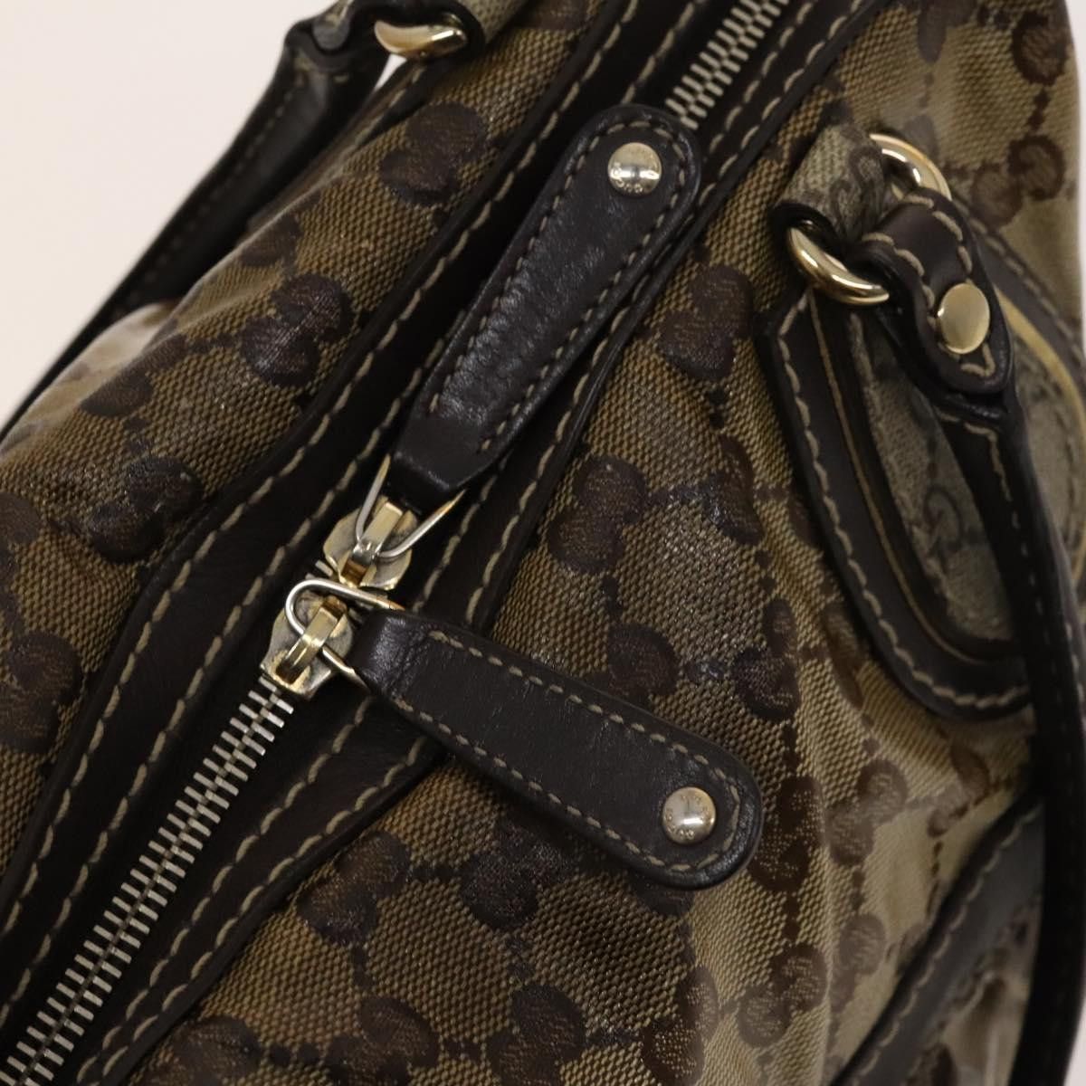 Gucci GUCCI GG Crystal Hand Bag Coated Canvas Brown Gold Size ONE SIZE - 14 Thumbnail