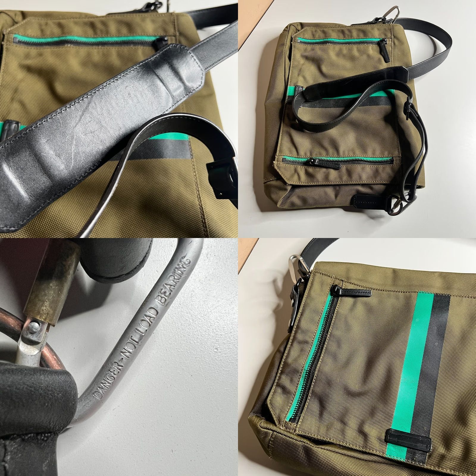Olive Ben Minkoff Crossbody Bag Olive Green Nylon with leather accents Mens Shoulder Bag Laptop Bag Nylon Crossbody Size ONE SIZE - 8 Thumbnail