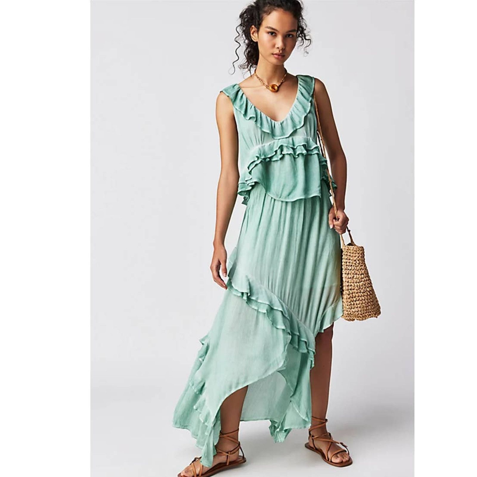 image of New Free People If Only Set $168 Xs Harbor Green Skirt Set, Women's