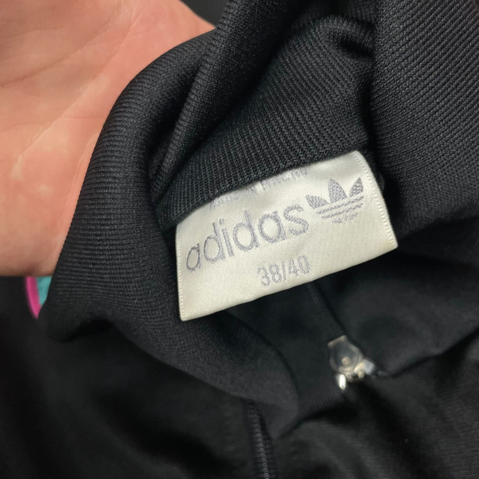 Adidas × Vintage VTG Adidas Men's Black Polyester Full Zip Track Jacket 38/40 Size US M / EU 48-50 / 2 - 7 Thumbnail