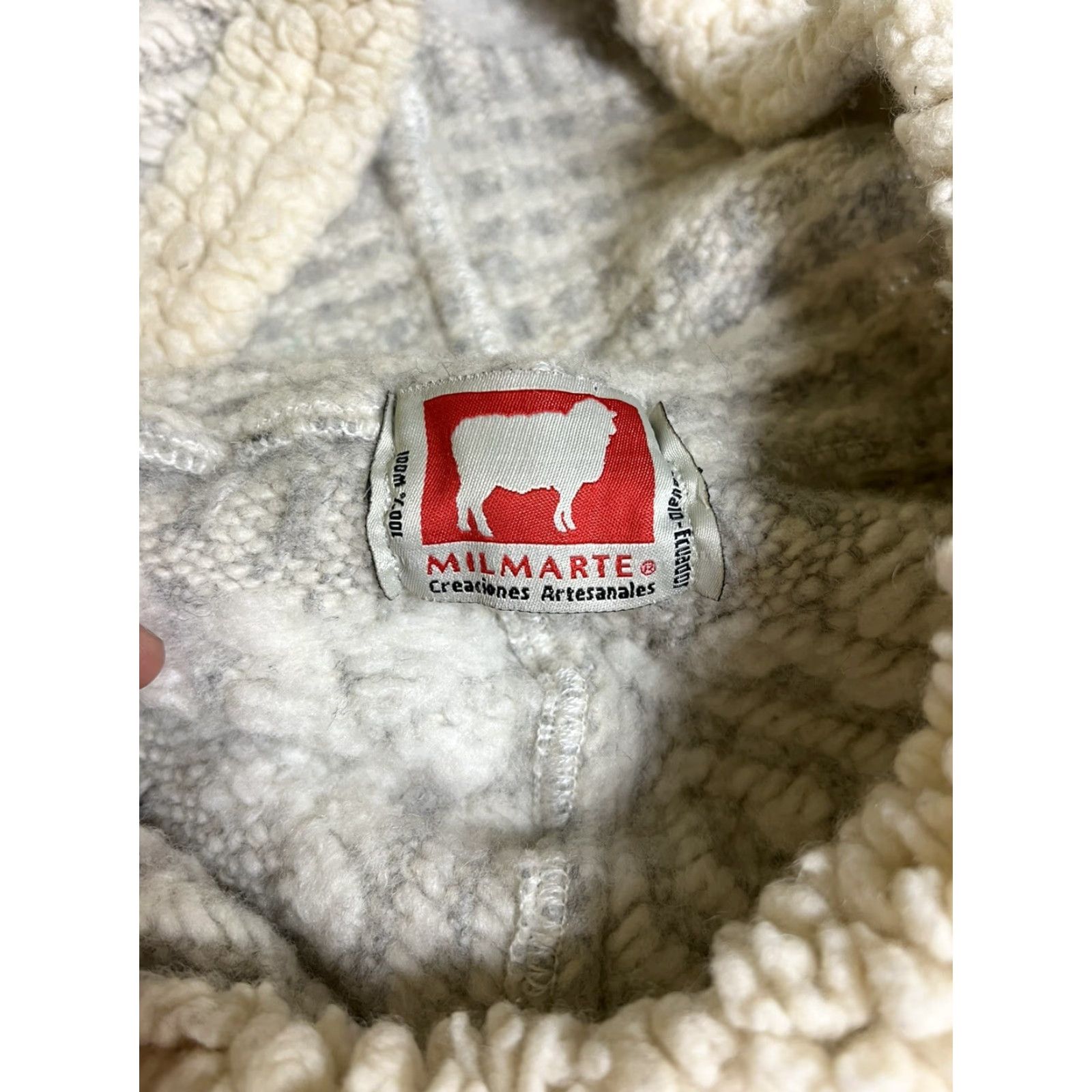 Vintage VINTAGE Milmarte Poncho Women's S Hooded Beige Wool Short Boho Ecador Size S / US 4 / IT 40 - 6 Thumbnail