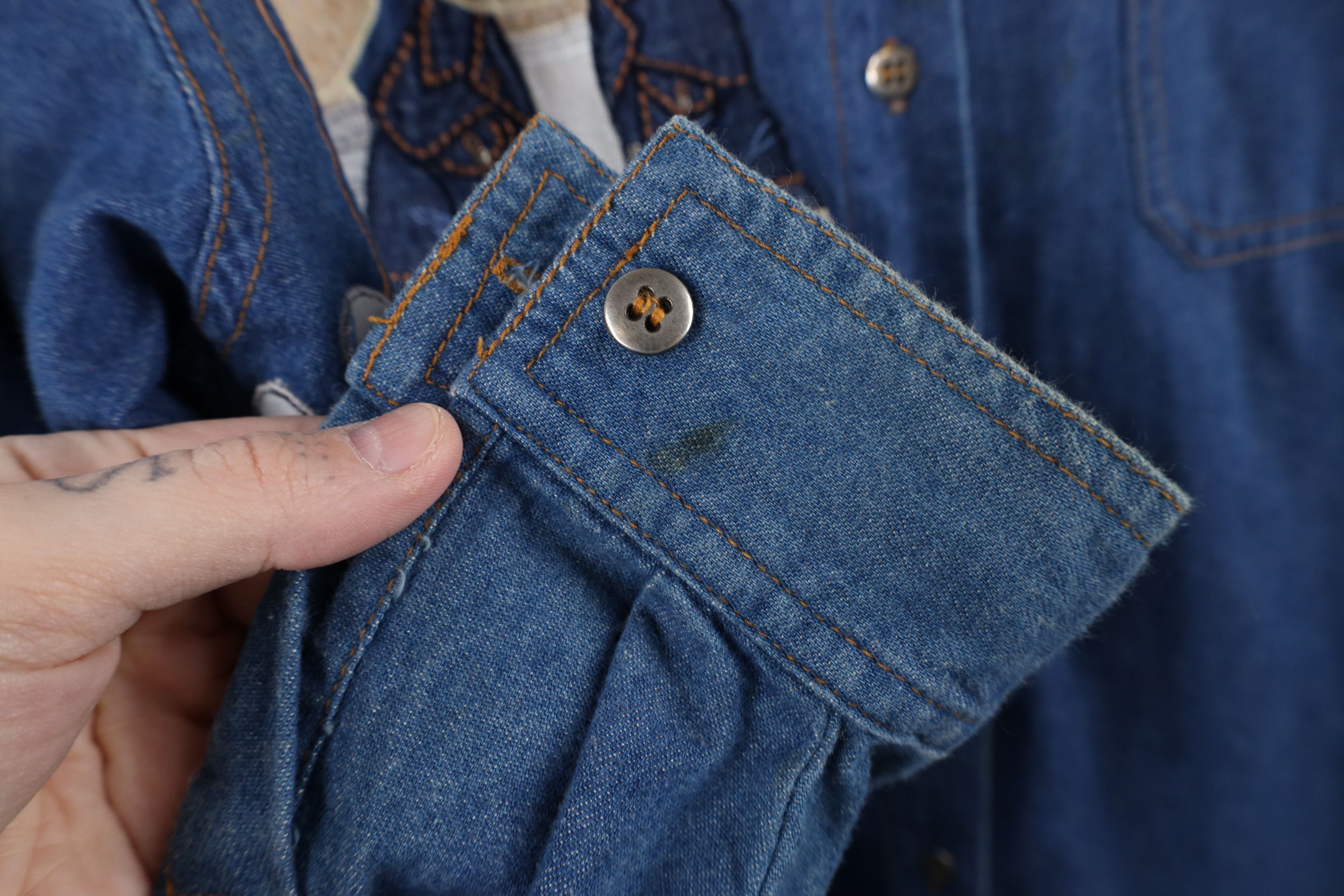 Vintage Vintage 90s Streetwear Teddy Bear Denim Jean Button Shirt Size M / US 6-8 / IT 42-44 - 10 Thumbnail