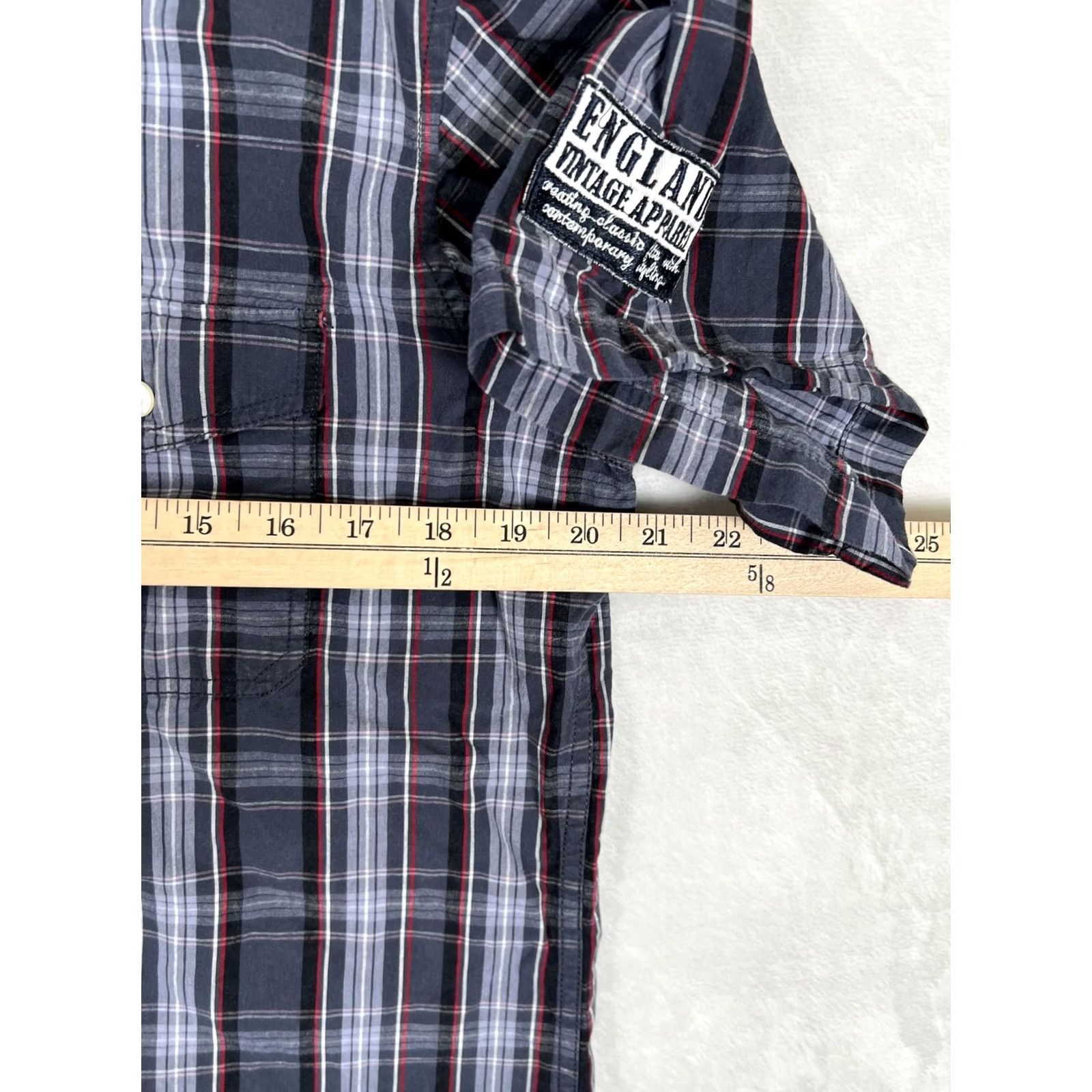 Denime Paper Denim & Cloth Shirt Mens L Blue Plaid Short Sleeve Button Front Casual Size US L / EU 52-54 / 3 - 6 Thumbnail