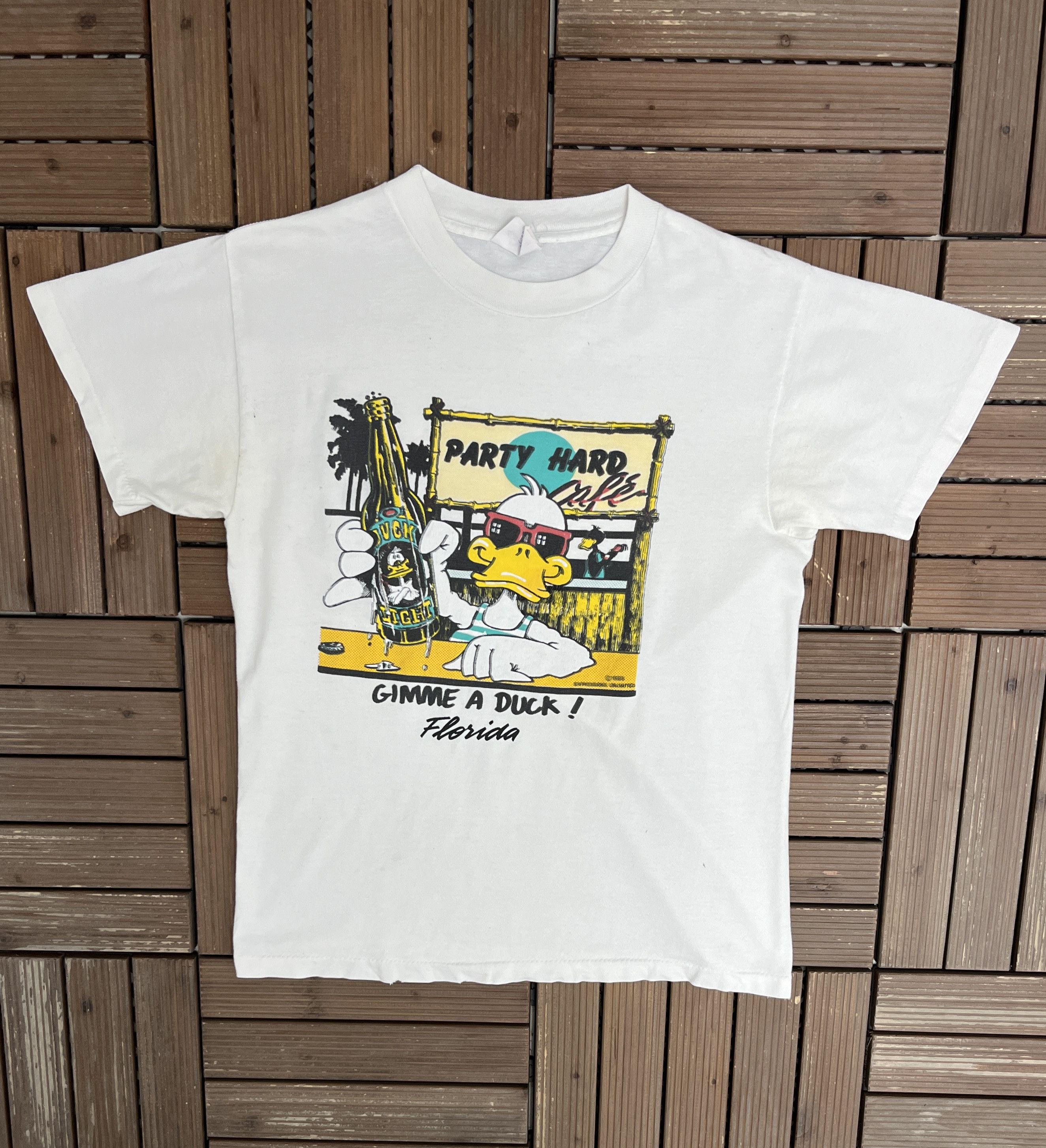 Vintage Gimme A Duck!, Florida Vintage White T-Shirt Tee Size US L / EU 52-54 / 3 - 1 Thumbnail