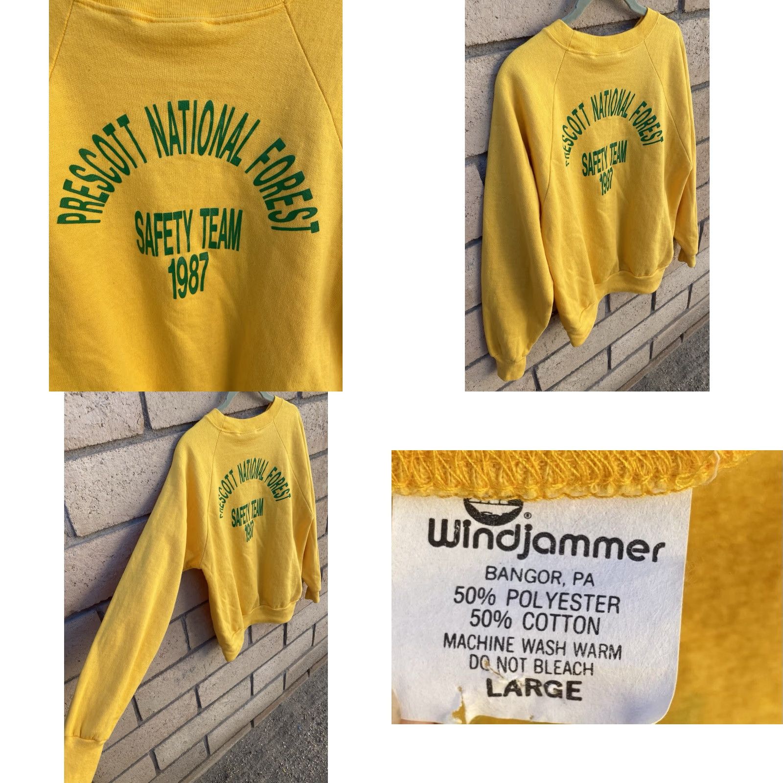 Vintage Vintage Prescott National Forest Safety Team Raglan Sweatshirt USFS Union Made L Size US L / EU 52-54 / 3 - 8 Thumbnail
