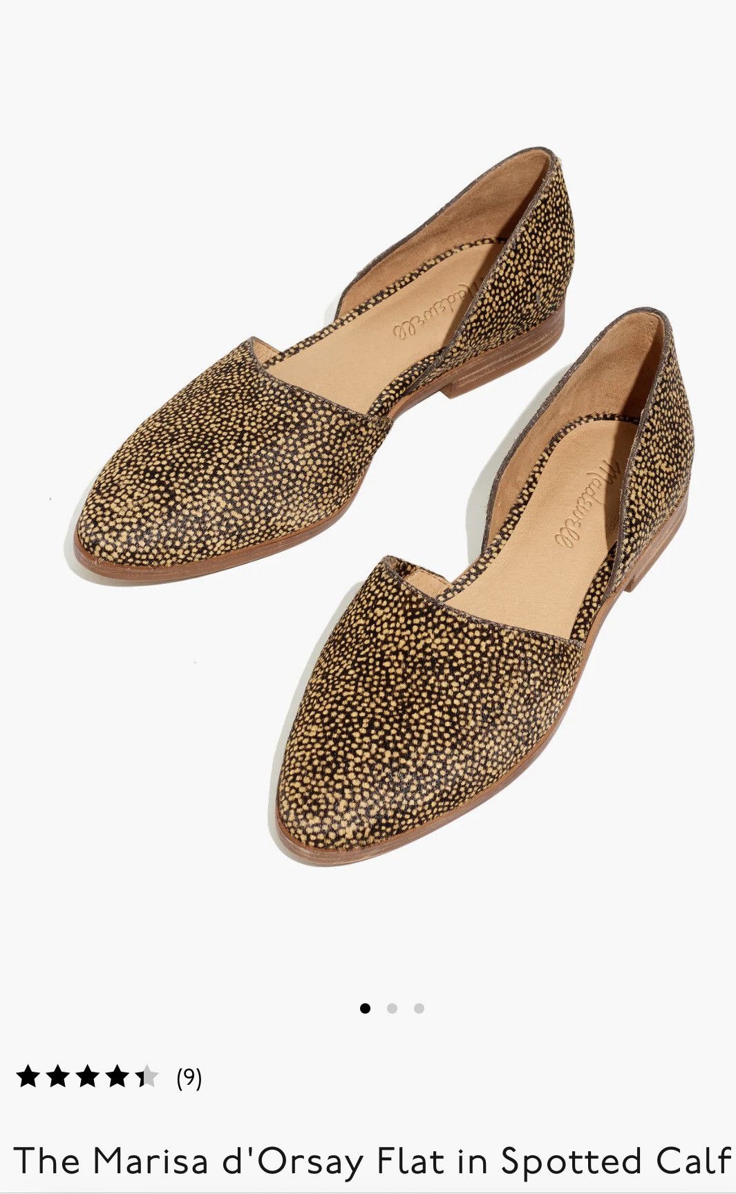 Madewell Madewell The Marisa d’Orsay Spotted Calf Hair Toffee Flat Size US 9.5 / IT 39.5 - 10 Thumbnail