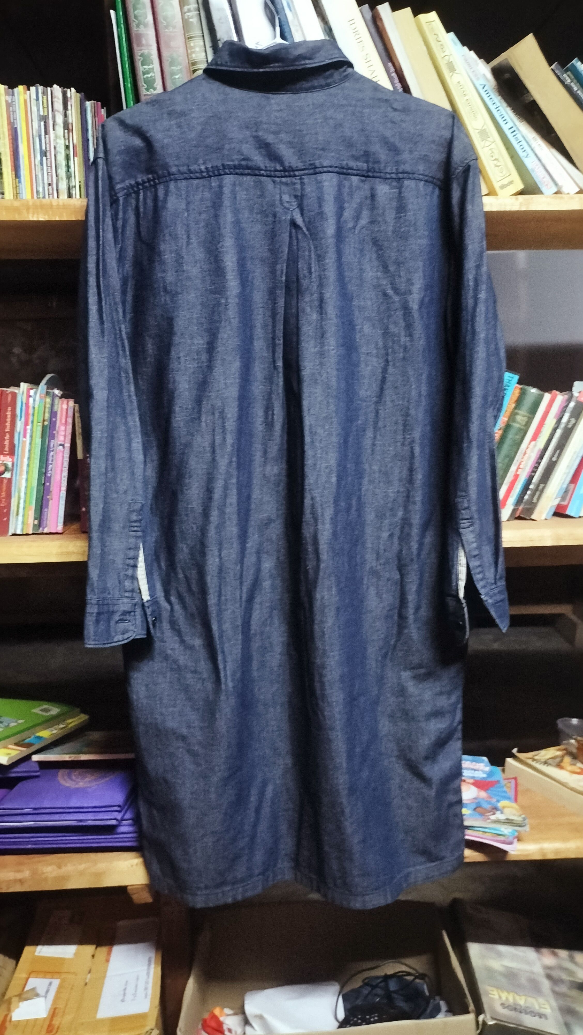 Uniqlo Denim Trench Shirt Uniqlo Dark Blue Chambray Size L / US 10 / IT 46 - 7 Thumbnail